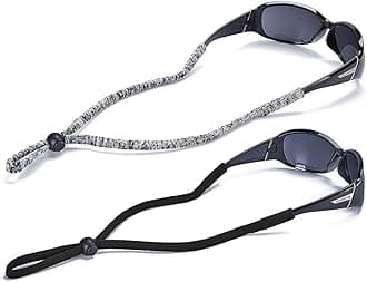 SHINKODA Adjustable Glasses Strap for Adults and Kids | 2-Pack Eyewear Retainer Cord for Reading, Safety, Sports & Sunglasses