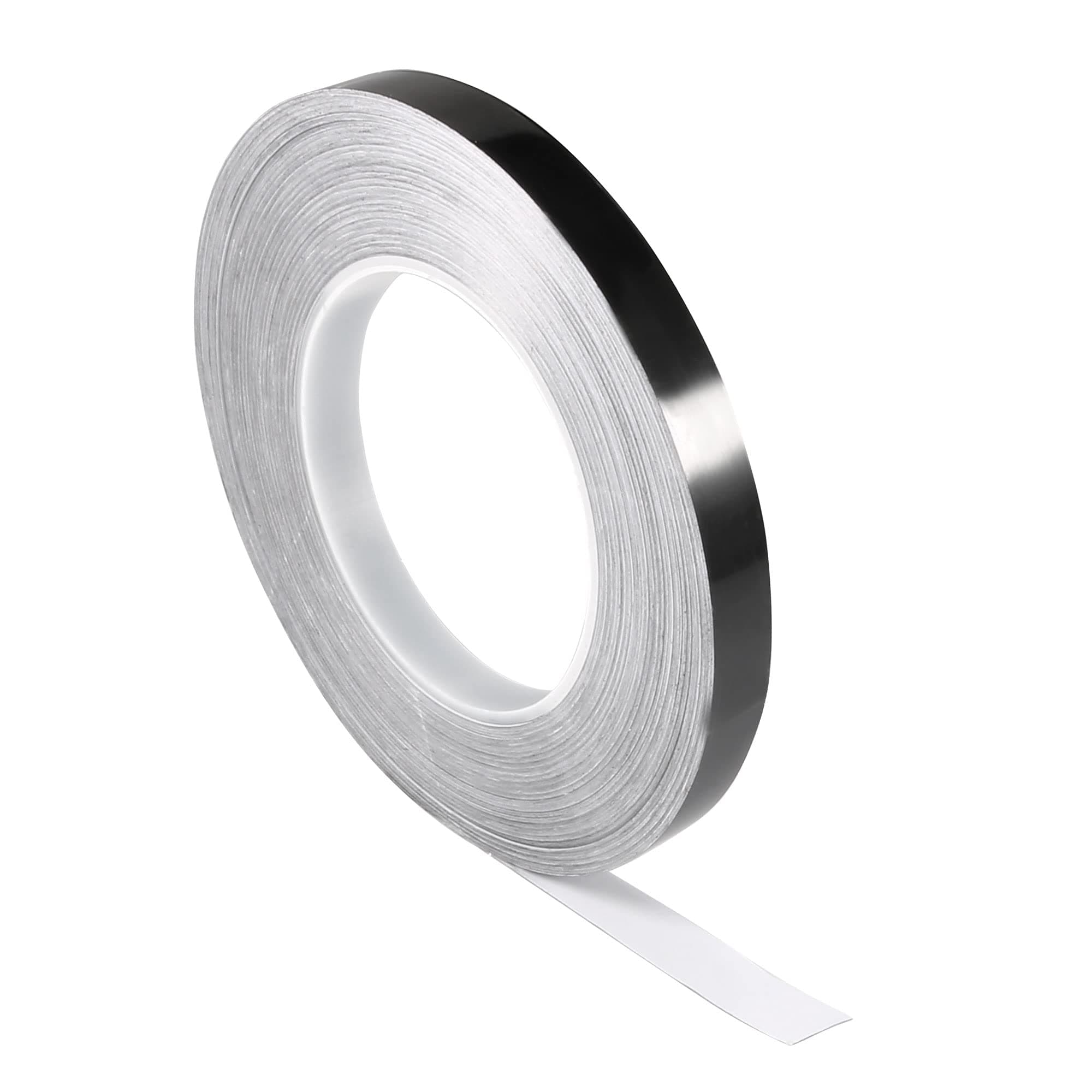 MECCANIXITY Foil Self Adhesive Tile Sticker Decoration Gap Sealing Tape Strip 1/2 Inch x 55 Yards for Wall Floor Ceiling Furniture Edge DIY Home Decor Decal, Black