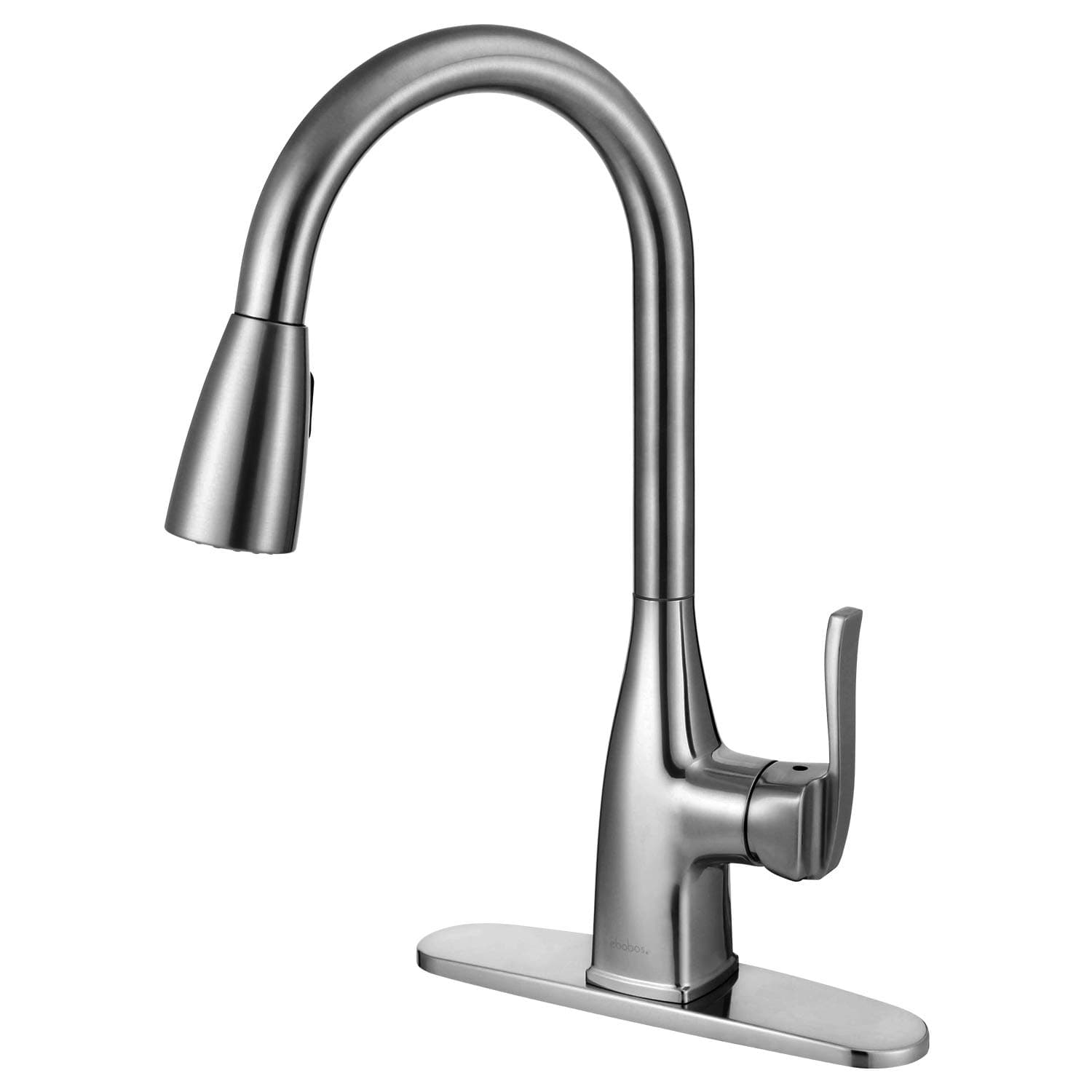 Kitchen Faucet with Sprayer - Brushed Nickel Stainless Steel Single Handle Spray/Stream Spot Resist by BOHARERS