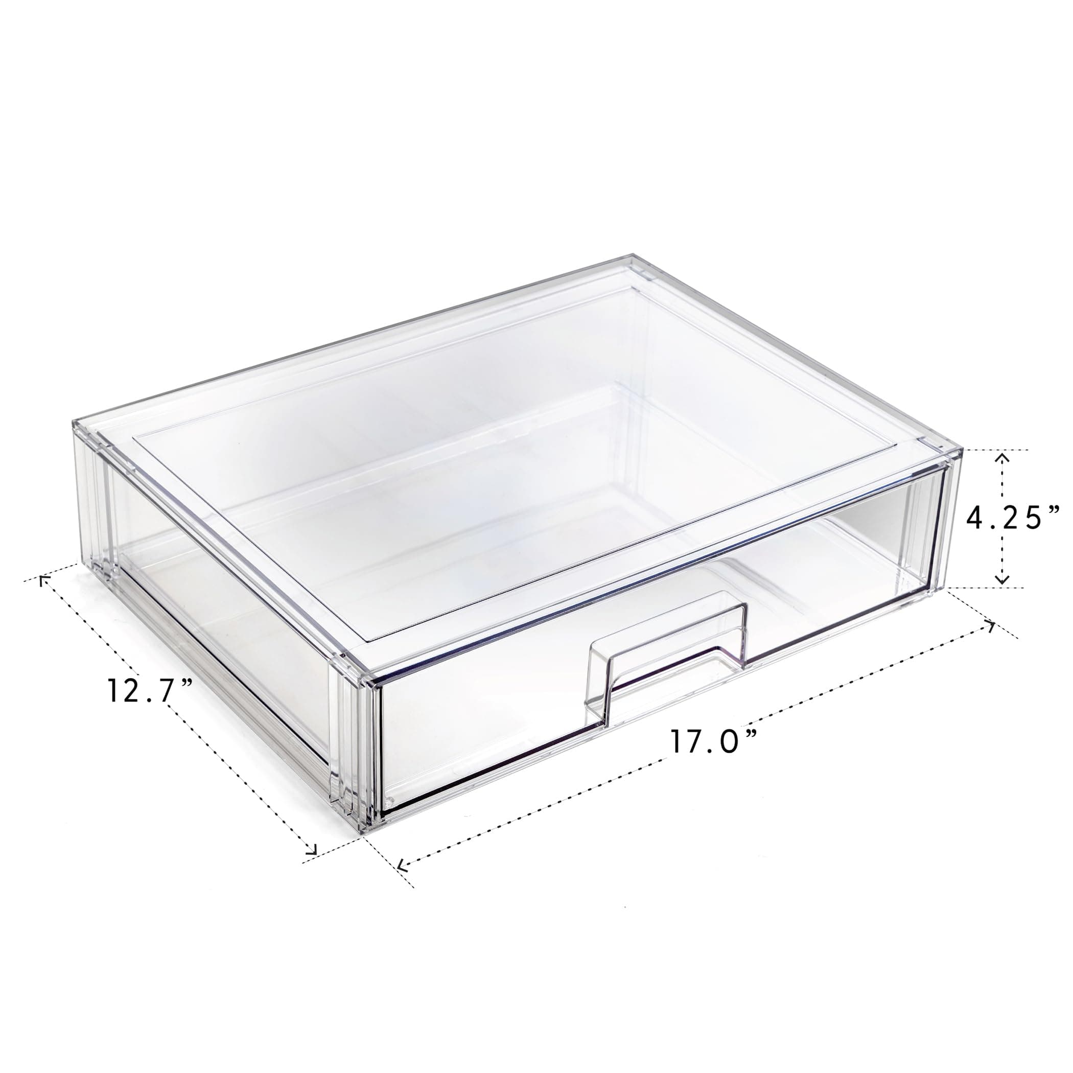 BINO | Stackable Storage Drawers, Shallow X-Large - Clear | THE CRATE COLLECTION | Storage Bins With Drawers Bathroom Organizers and Storage Organization and Storage Under Sink Organizer Vanity Home