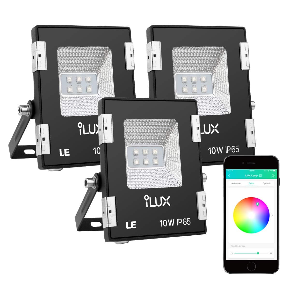 iLUX 10W Smart Flood Light 3 Packs