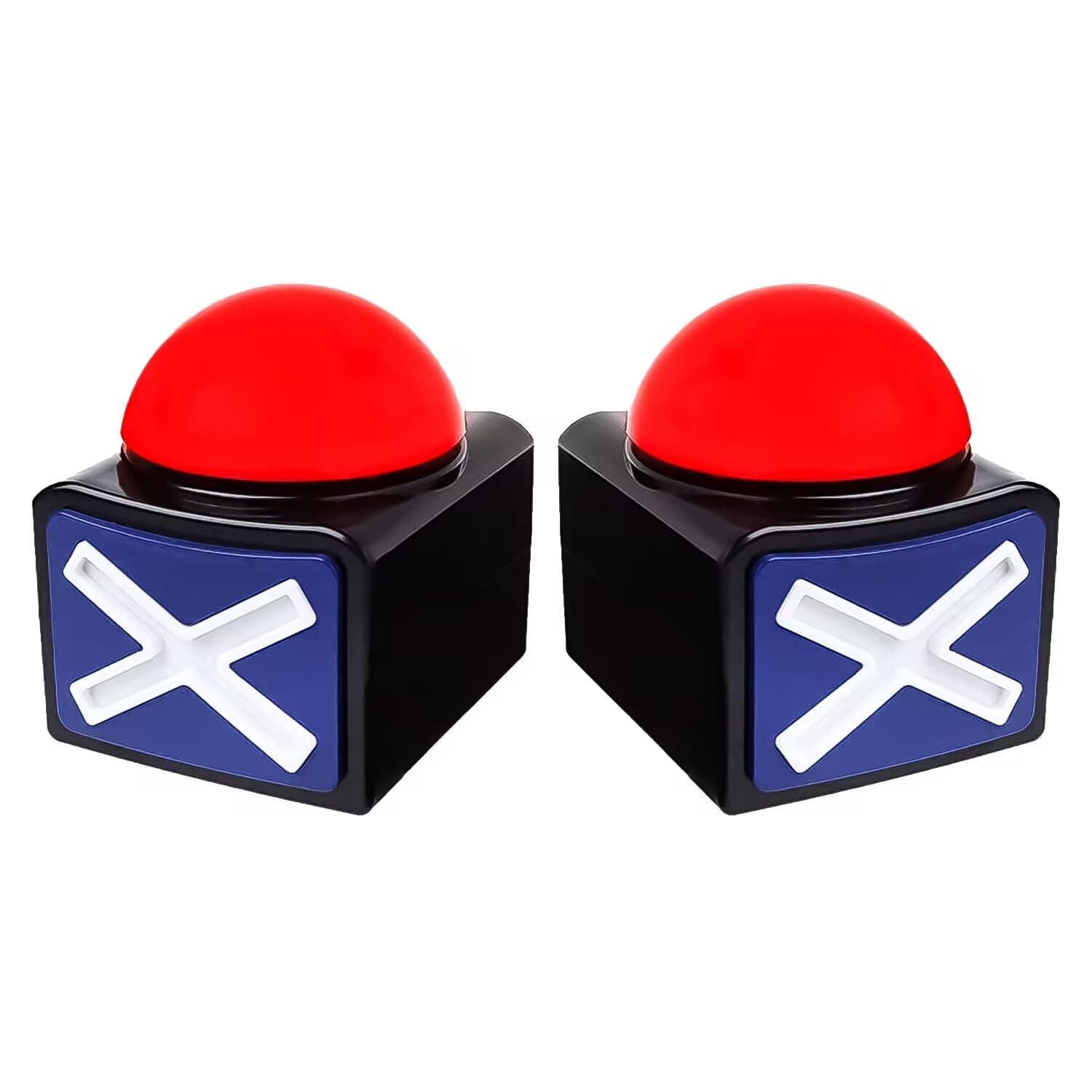 RIBOSY Game Answer Buzzer, Game Buzzer with Lights and Sound Trivia Quiz Got Talent Buzzer, Buzzer Buttons for Game Show (2 Pack)