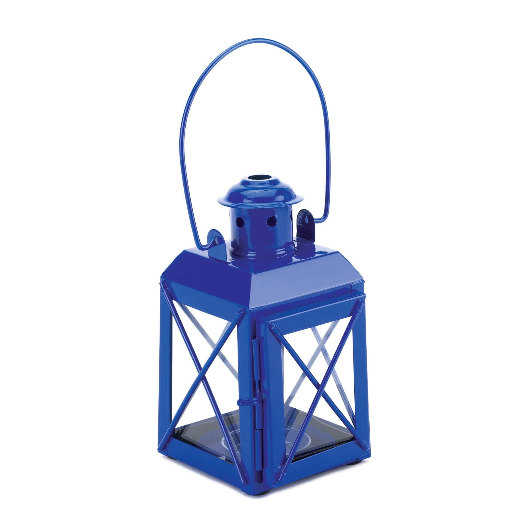 Blue Railway Candle LAMP, Wash, 7.6 x 8.6 x 14 cm
