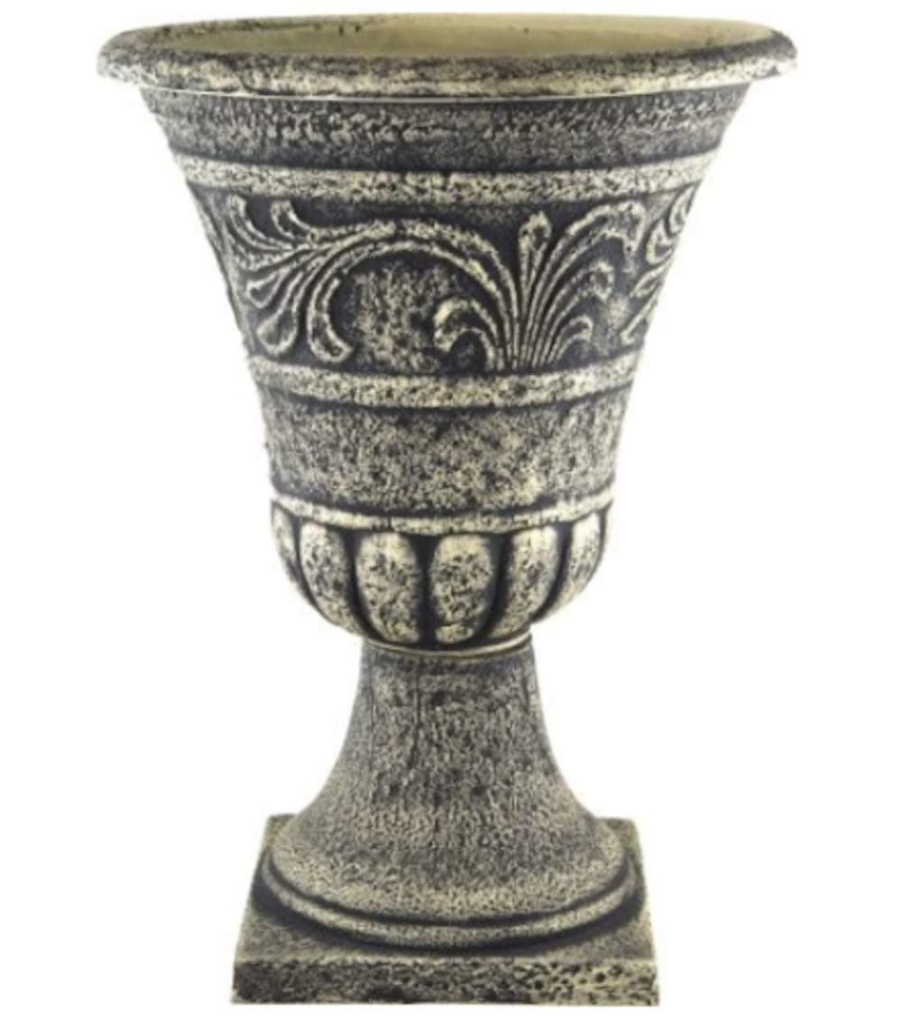 Muddy Hands Stone Look Large Plant Pots Outdoor Garden Patio Urn Stand Round Tall Planters (1)