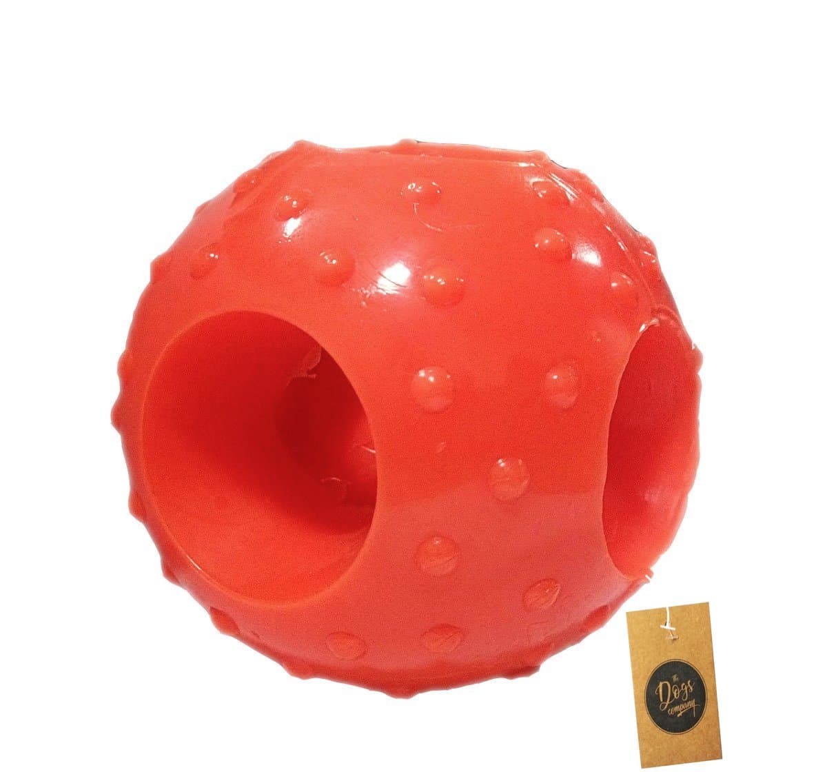 Natural Rubber Ball Dog Chew Toy, Puppy Teething Toy, 3 inches, Colour May Vary