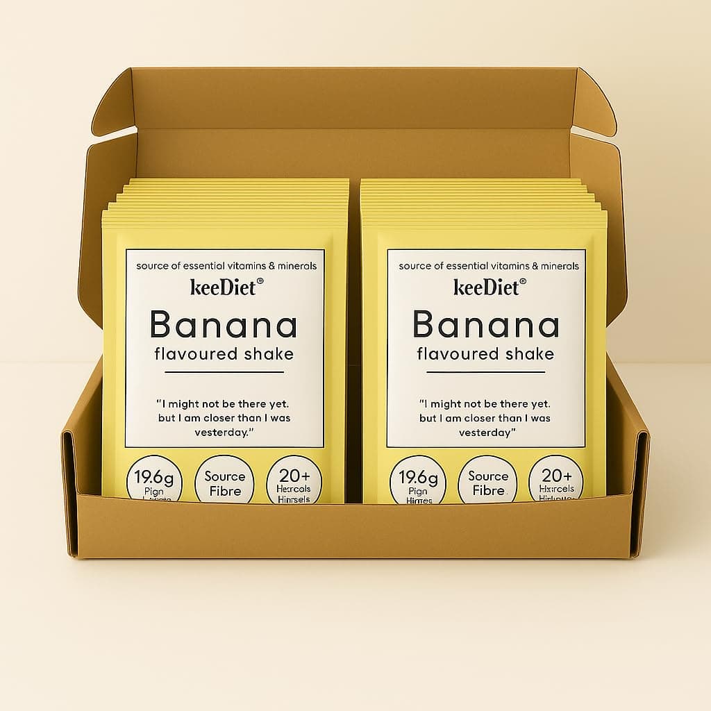 KeeDiet 20x Banana Meal Replacement Shakes – High Protein, Low Calorie Diet Shake – Slimming Meal Plan – Exante & SlimFast Alternative – UK Brand