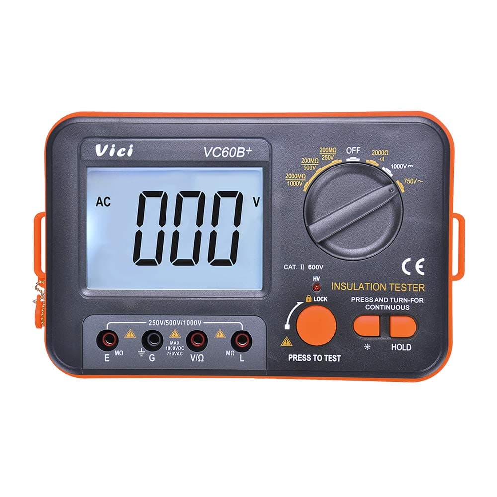VICI Digital Insulation Resistance Tester Megohmmeter Meter Victor VC60B+ with Large LCD Display