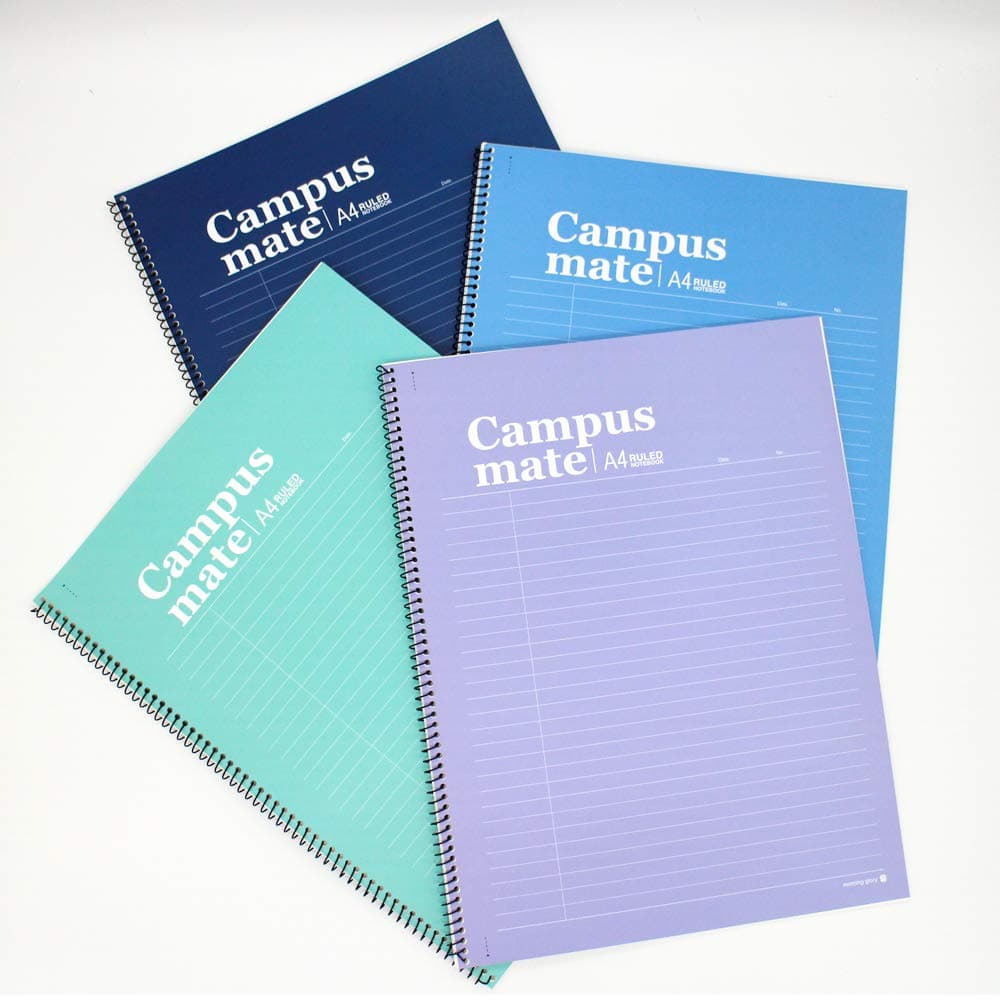 2000 CAMPUS MATE 1-RING SP NOTEBOOK (A4) Four-volume set (One copy for each color) Size: 225X297mm Material: (cover, inner sheets) paper, ivory paper