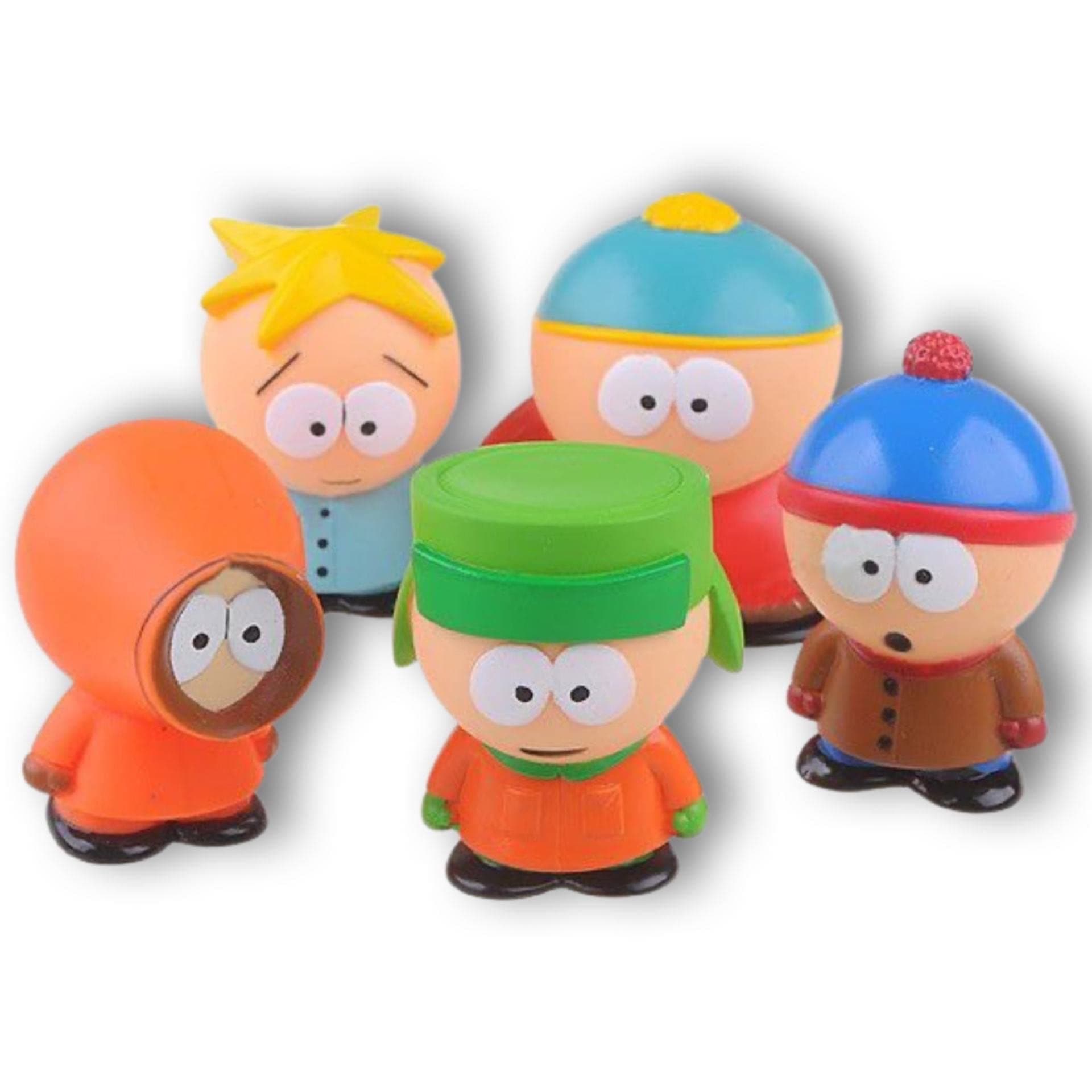 South ParkSouth Park 5 Piece Figure Set Featuring Eric Cartman, Stan Marsh, Kyle Broflovski, Kenny McCormick and Butters Stitch, Average 2.5in ines Tall