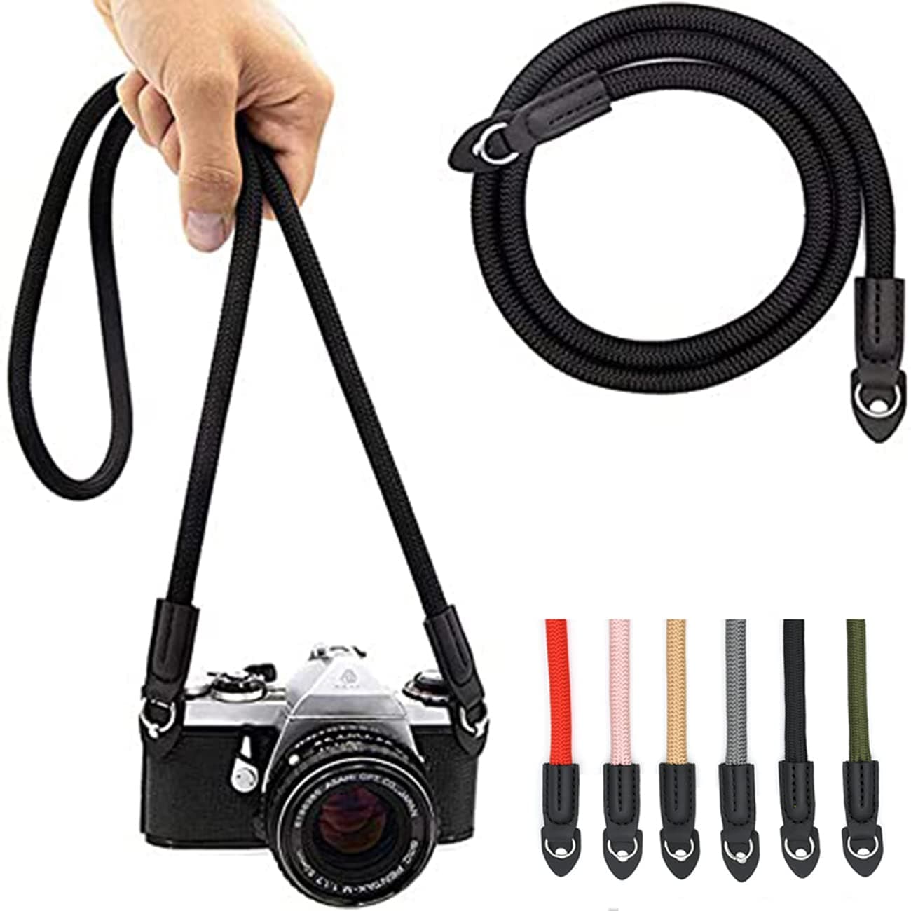 Camera Strap Vintage 100cm Nylon Climbing Rope Camera Neck Shoulder Strap for Micro Single and DSLR Camera.