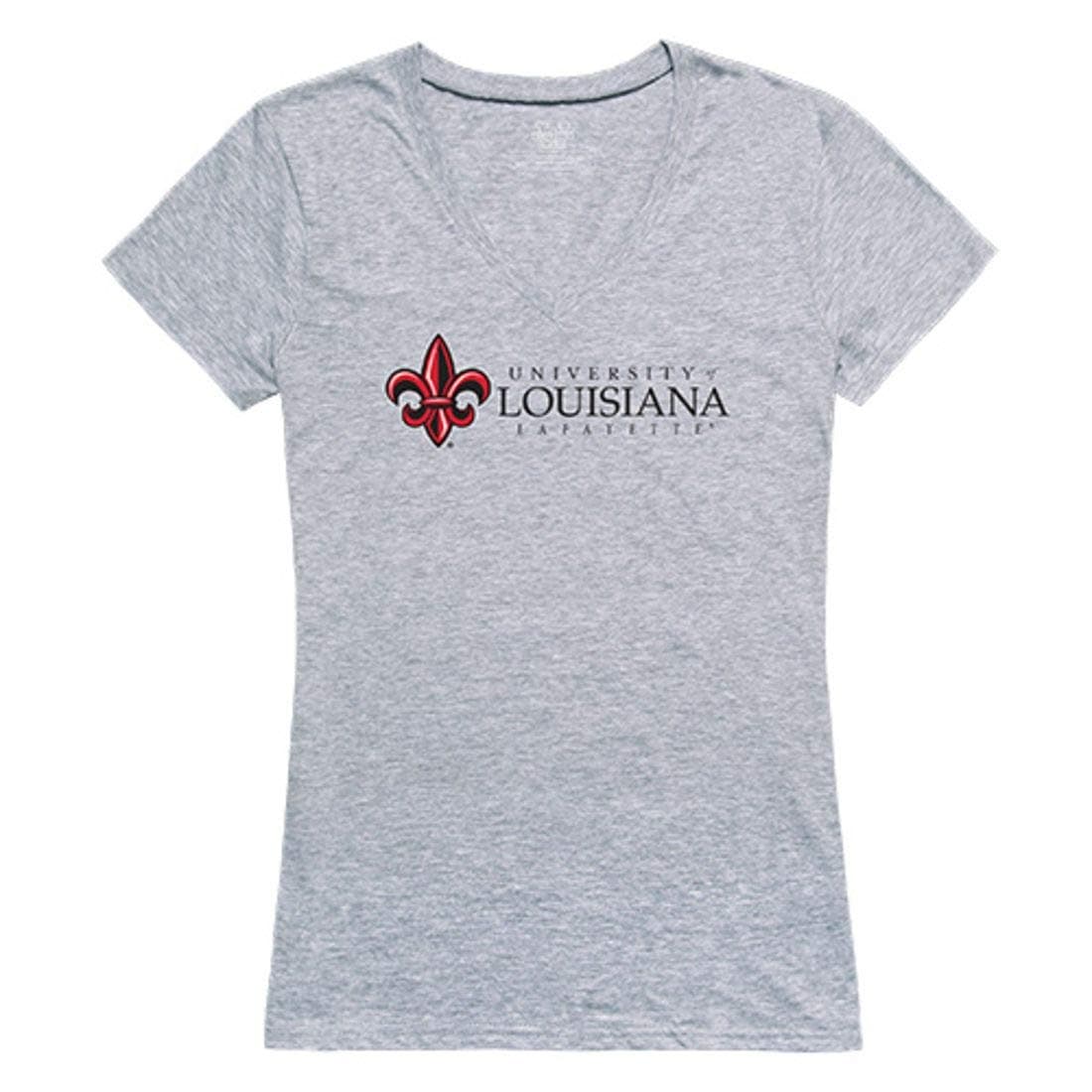 W RepublicUniversity of Louisiana at Lafayette Ragin' Cajuns NCAA Women's Seal Tee T-Shirt Heather Grey
