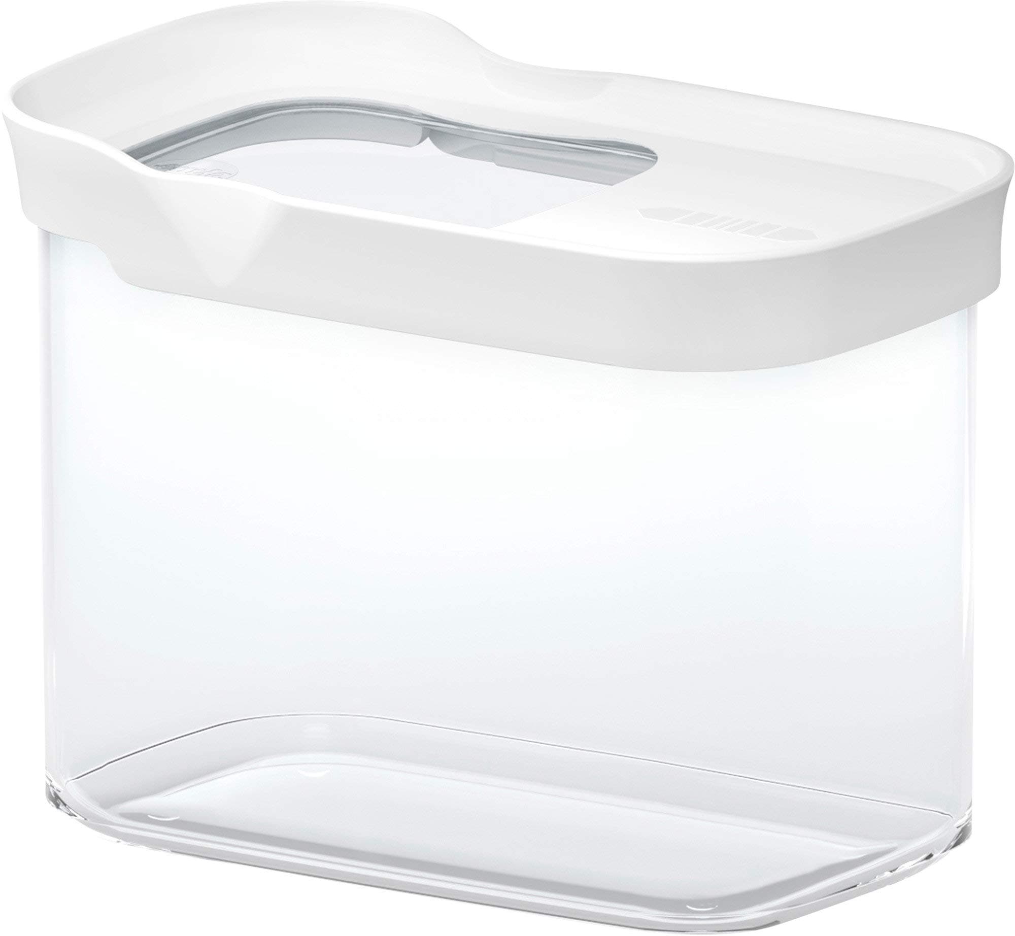 Emsa Dry Food Storage Container Optima Rectangular 33.8 fl .oz, Transparent/White, 170 ml
