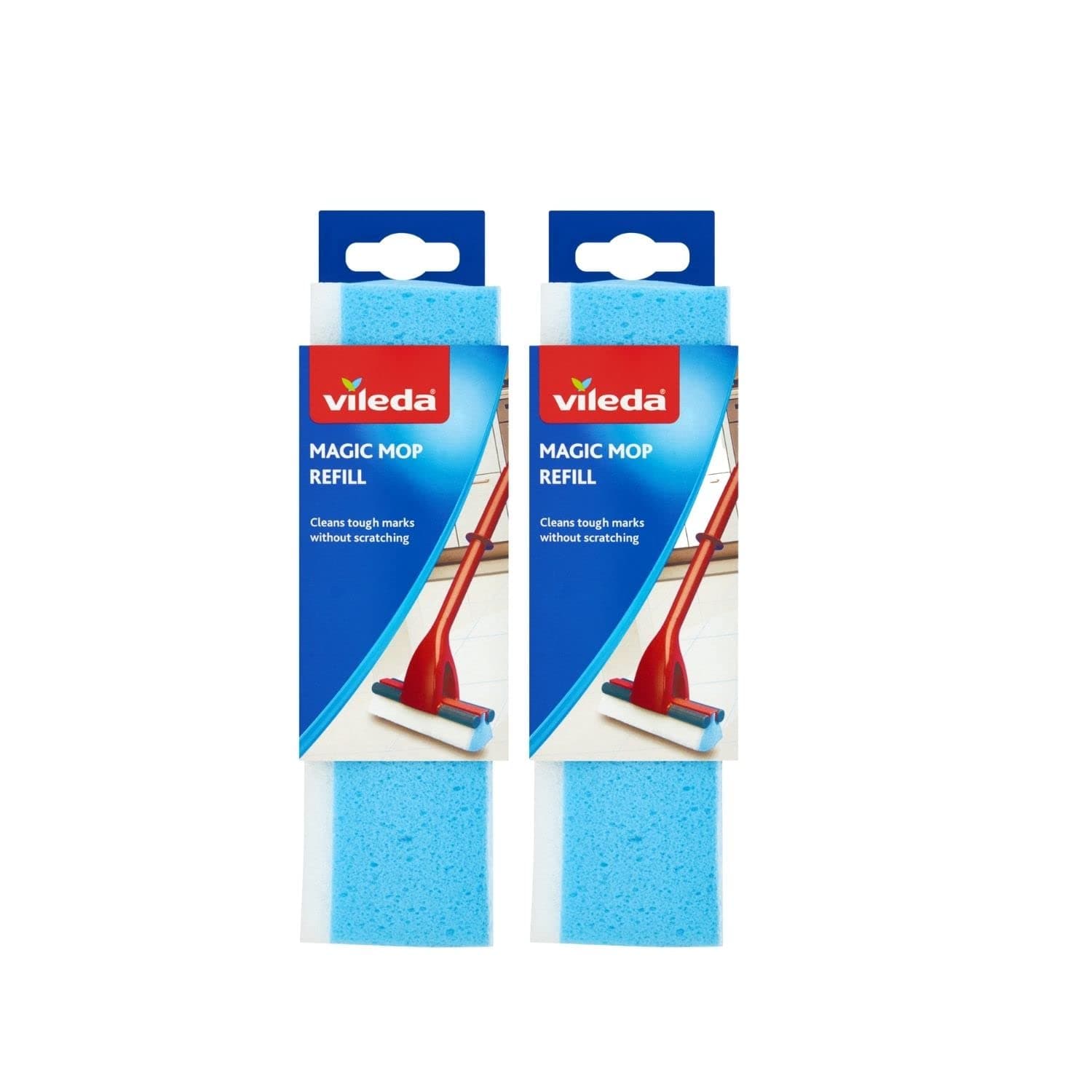 Vileda Magic Mop Refill, Pack of 2 Magic Mop Head Replacements, Authentic Vileda Mop Head