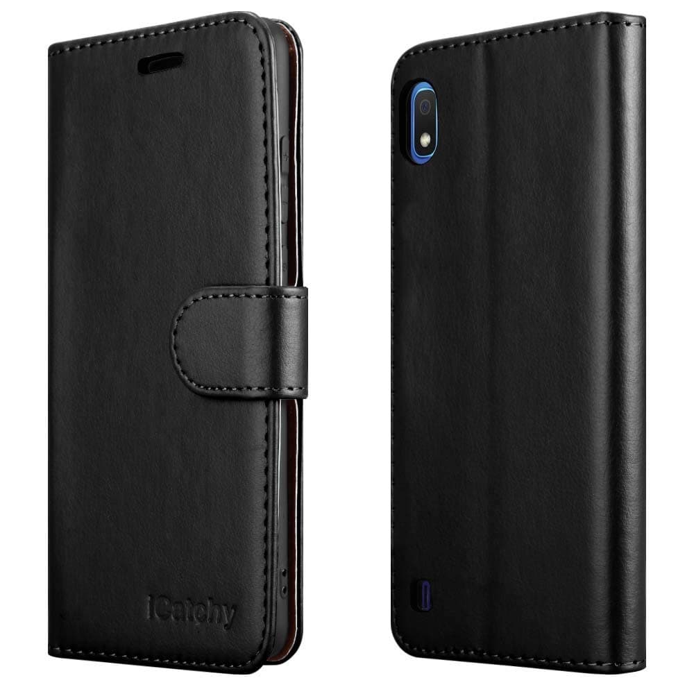 For Samsung Galaxy A10 Case, Wallet Book [Stand View] Card Case Cover Magnetic Closure [Kickstand] Full Protection Premium Leather Folio Case Compatible with Samsung Galaxy A10 Phone Cover (Black)
