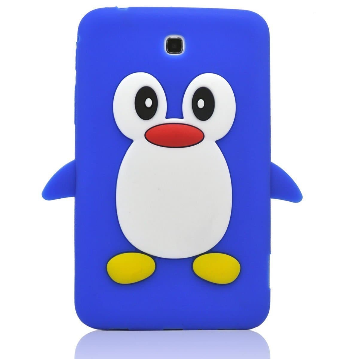 DE Cute 3D Cartoon Animal Series Samsung Galaxy Tab 3 7.0 inch P3200 Case New Blue Funky Penguin Shape Style Silicone Case Protective Cover for Samsung Galaxy Tab 3 7 P3200