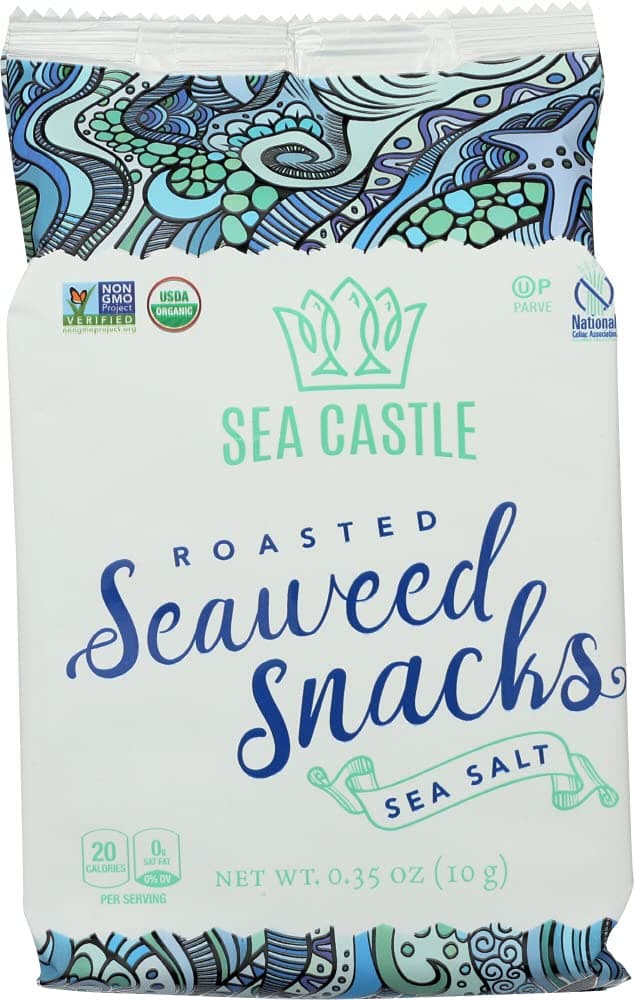 Organic Roasted Seaweed Snack with Sea Salt .35 Oz. (6 Pack) Gluten Free, Keto Friendly, Non GMO Verified, Kosher