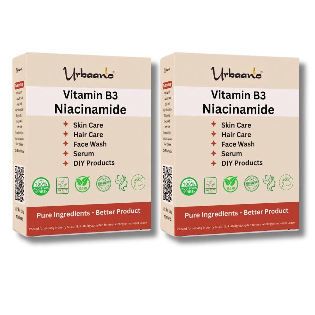 Urbaano Herbal - Niacinamide Powder (Vitamin B3) For Making DIY Cream, Serum & Skin Care. "Helps To Minimize Pores, Balance Oil Production, Wrinkles, Fine Lines" 200gm