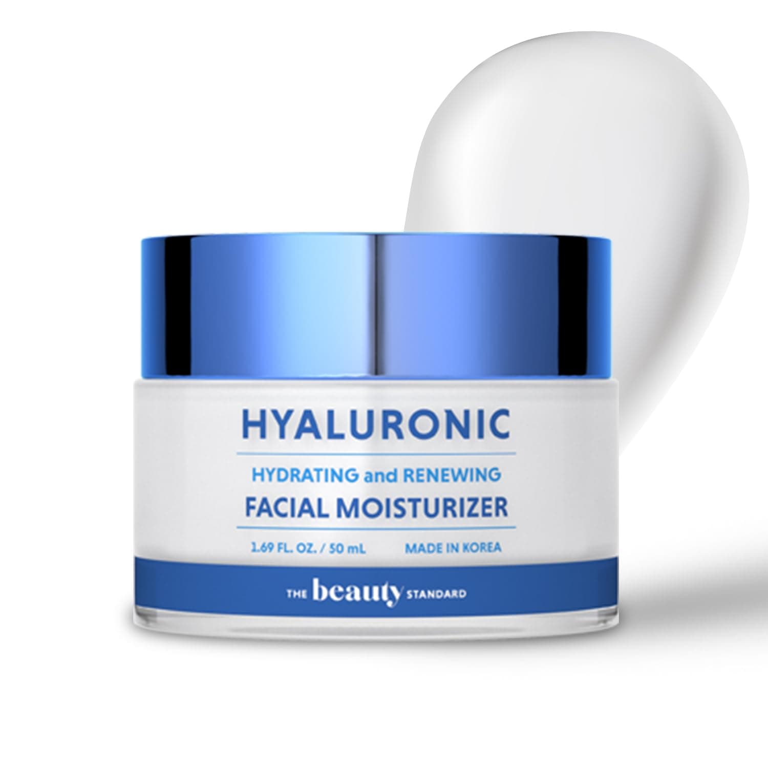 Hyaluronic Acid Daily Face Moisturizer - Long-lasting Hydration, Anti-Aging, Skin Firming - Dermatologist Tested, Korean Skin Care - 1.69 fl. oz