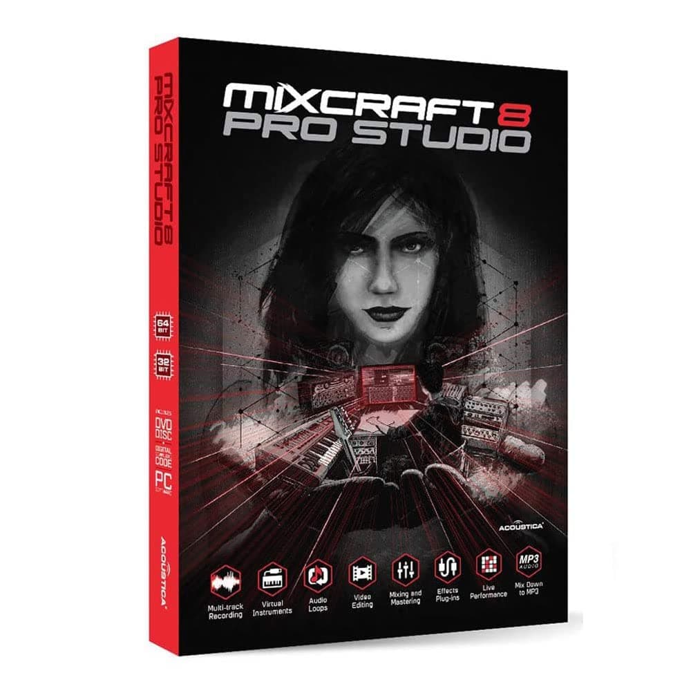 Acoustica Mixcraft 8 Pro Studio Music Production Software Retail with 1 Year Free Extended Waranty