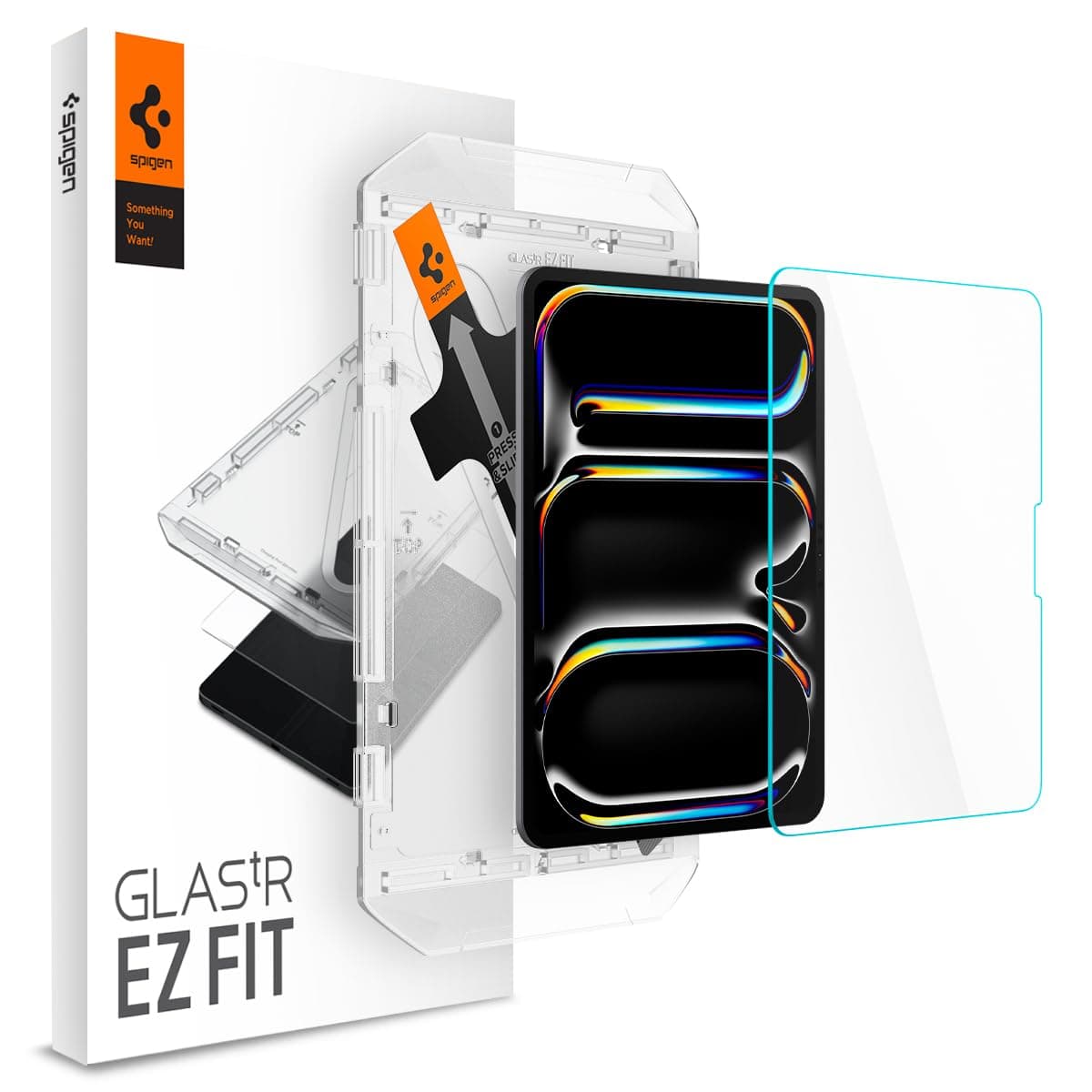 Spigen Tempered Glass Screen Protector [GLAStR EZ Fit] for iPad PRO 11 inch M4 (2024) with Auto Align Technology - [Case Friendly]