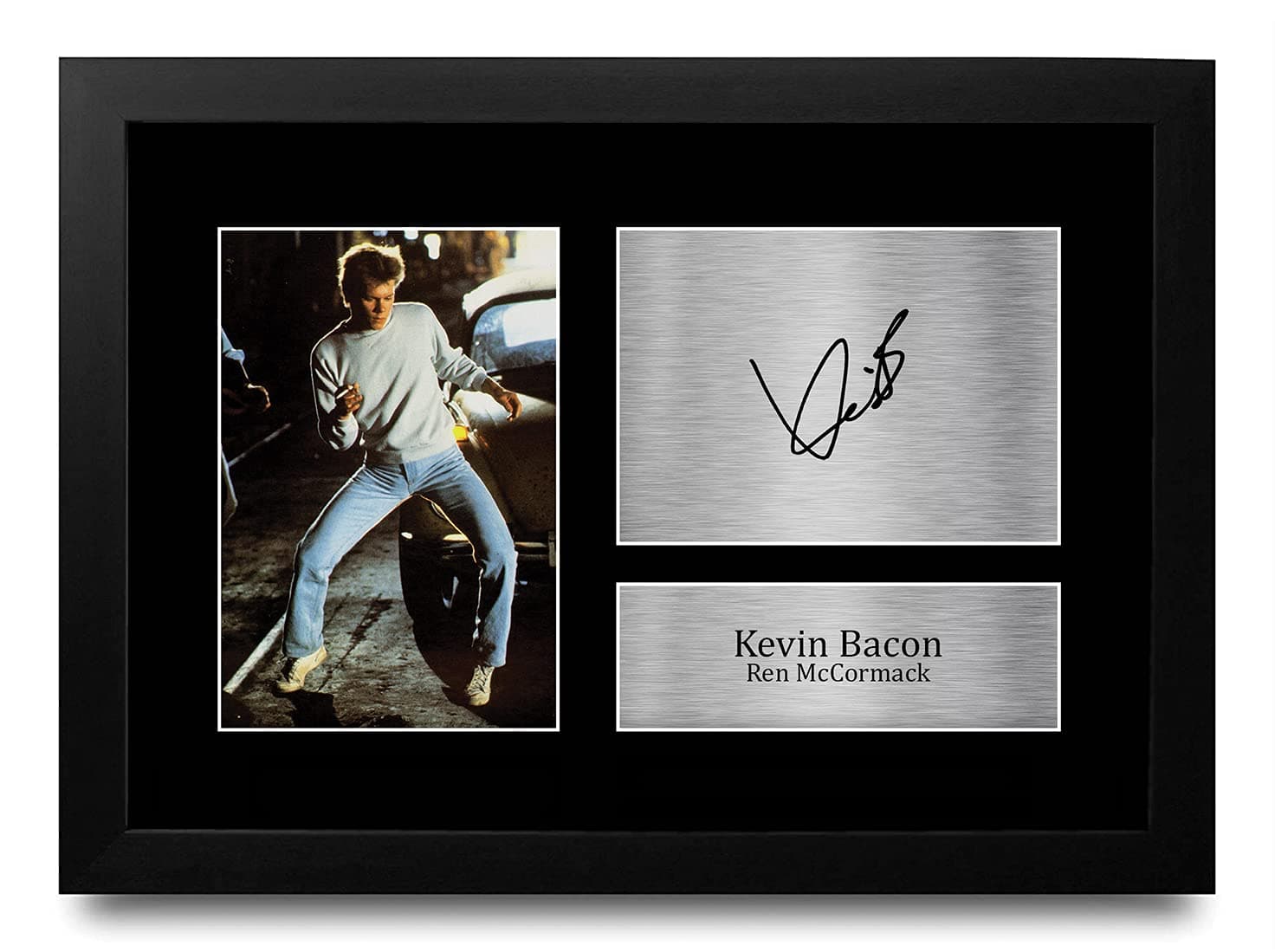 HWC Trading FR A4 Kevin Bacon Footloose Ren McCormack Gifts Printed Signed Autograph Picture for Movie Memorabilia Fans - A4 Framed