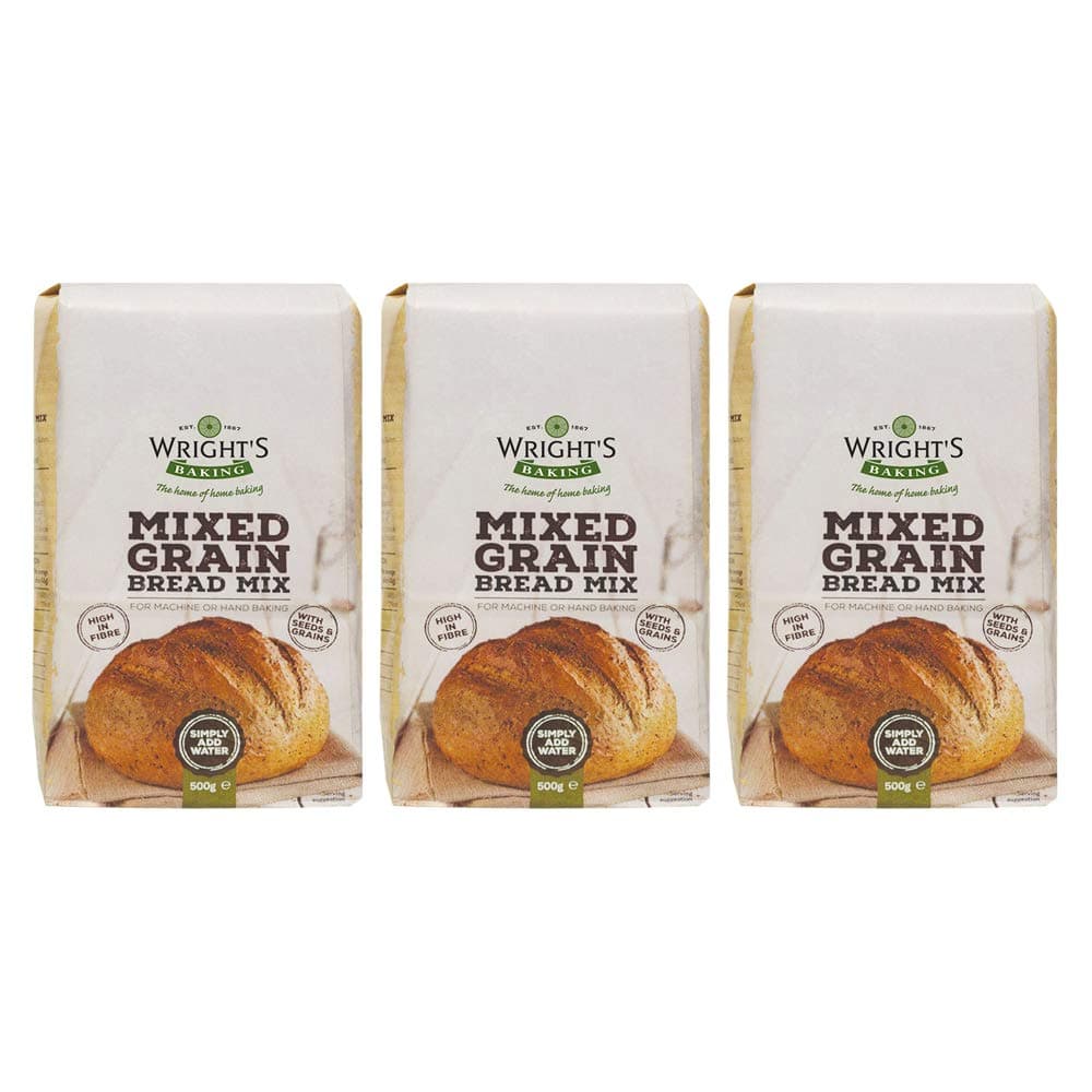 Wright's Baking Mixed Grain Bread Mix 500g (Pack of 3)