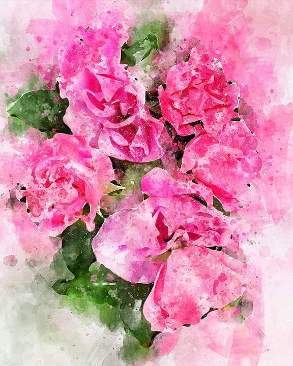 Tangible Prints The Floral Watercolor Pastel Flower Art — Set of Three 8x10 Photos