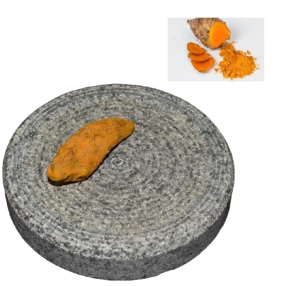 Turmeric Grinding Stone - Handcrafted Ayurvedic Mill for Turmeric/Sandalwood/Chandan, Seasoning Mill (Code_009) (Orange)