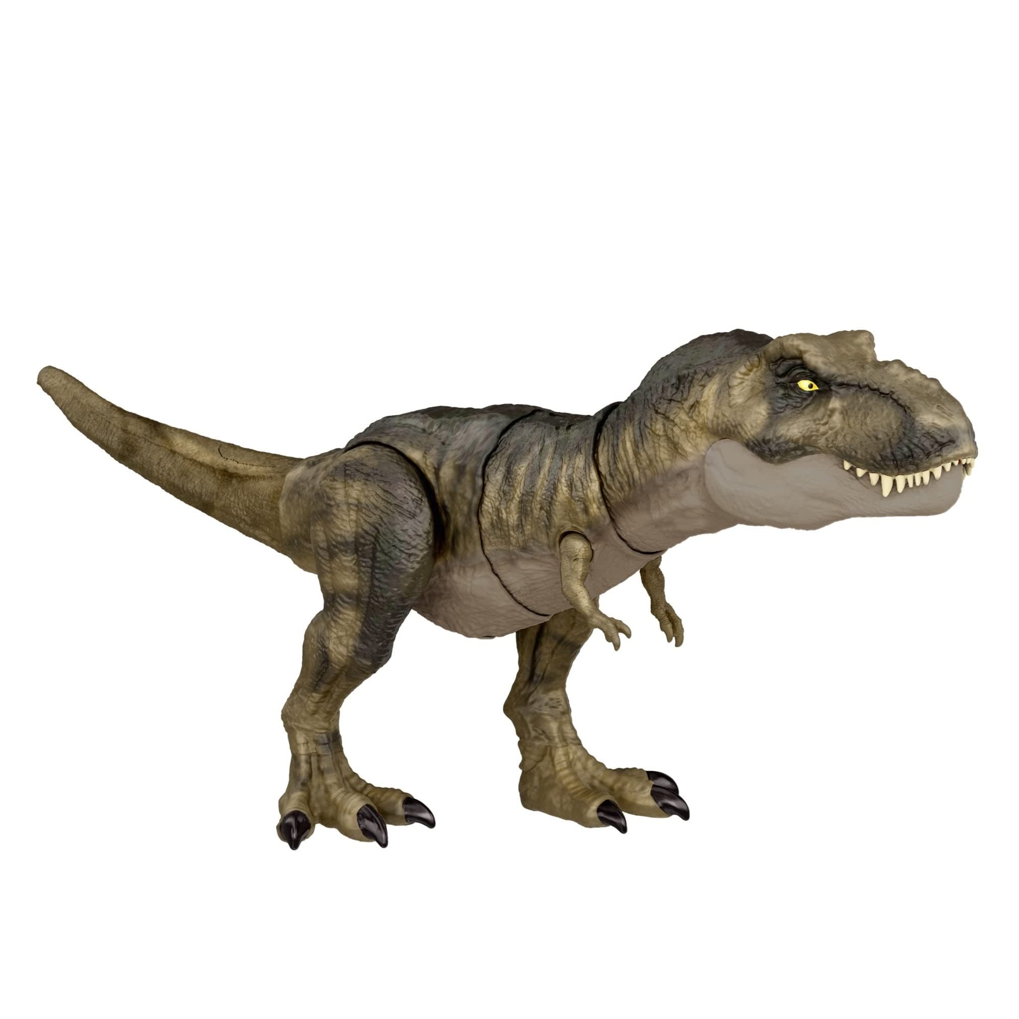 Jurassic World Dominion Thrash ‘N Devour Tyrannosaurus T Rex Action Figure Toy with Sound and Motion for Battle Play
