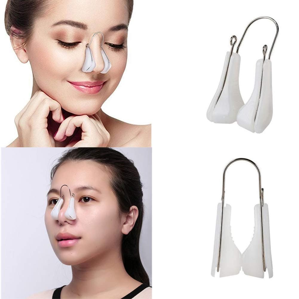 Nose Shaper Lifter Clip Nose Beauty Up Lifting Soft Safety Unisex Pain Silicone Rhinoplasty Nose Bridge Straightener Corrector Slimming Tool (White)