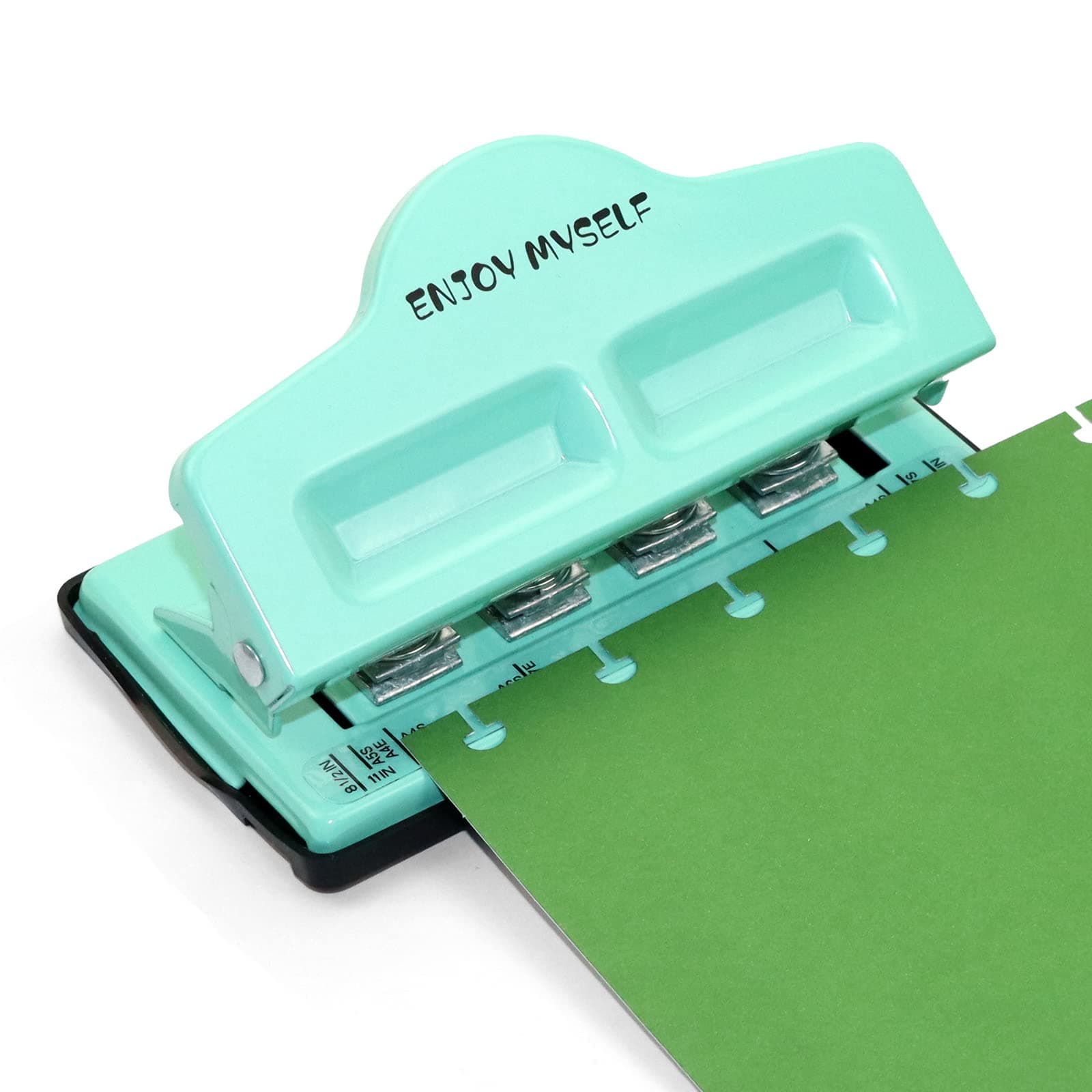 Enjoy Myself (Lake Blue) - Mushroom Discbound Hole Punch, 4 Holes Mushroom Paper Puncher for Disc Bound Planner (Lake Blue)