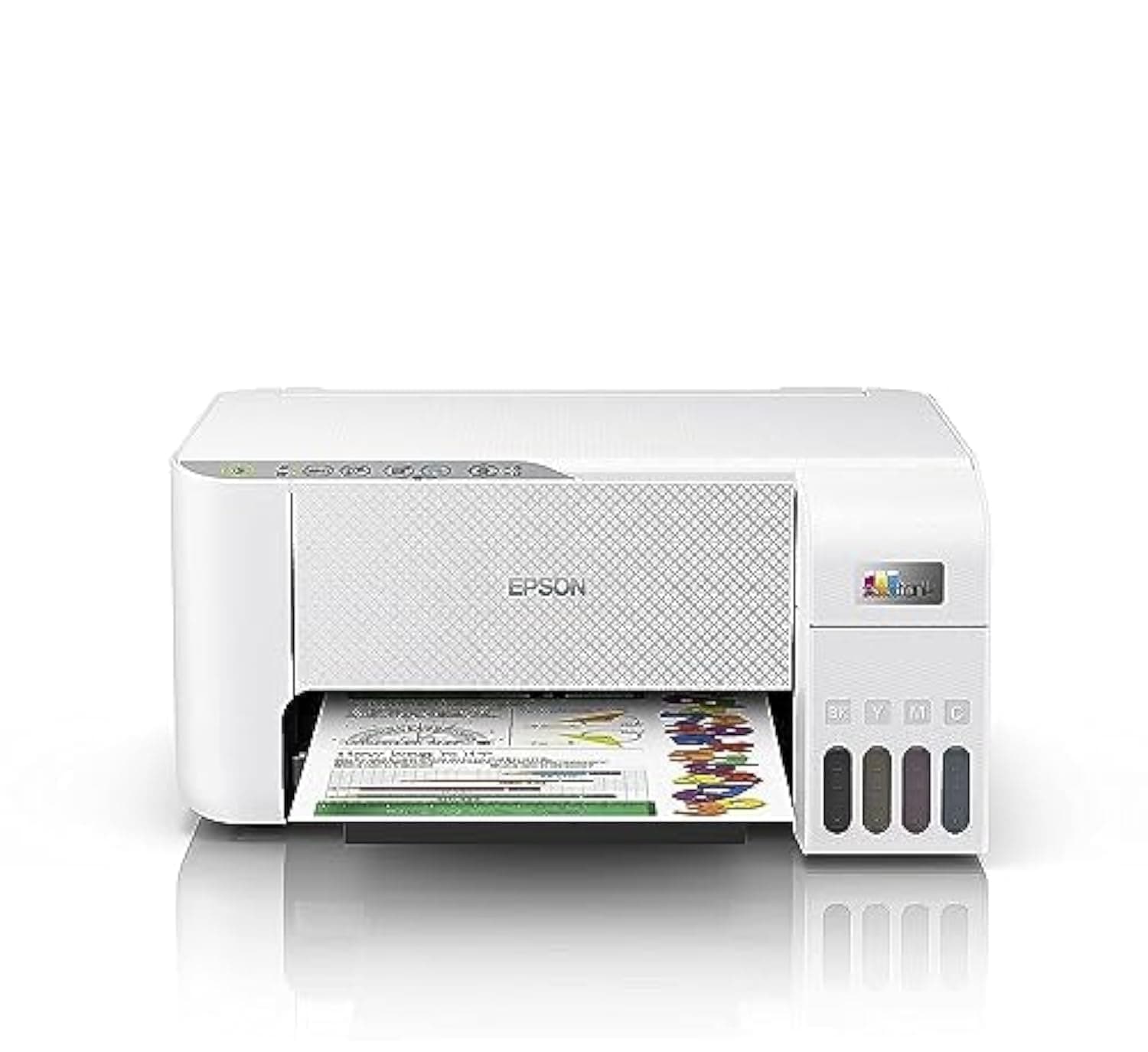 EcoTank L3256 Home ink tank printer A4, colour, 3 in 1 with WiFi and SmartPanel App connectivity, White, Compact