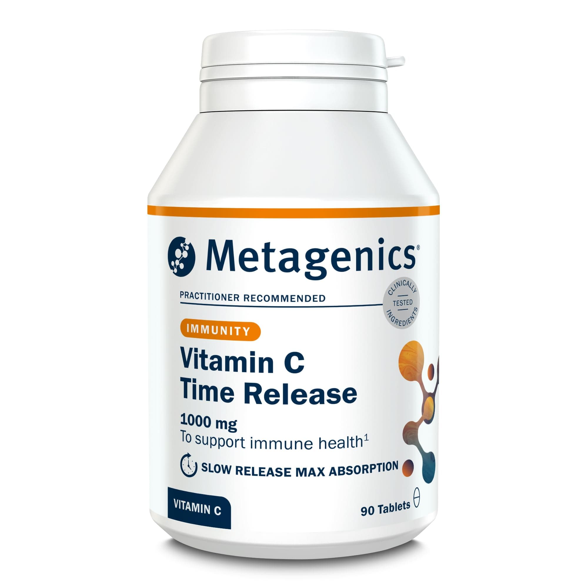 Vitamin C Time Release 1000mg - Supports The Immune System- Optimal Bioavailability and Gentle Digestion - 90 Tablets