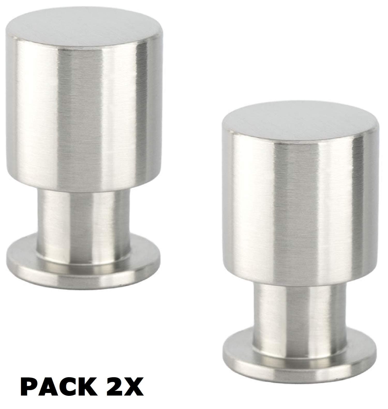 EVI Herrajes 1295/20 - Knobs, Pack of 2 Units, Finish matt INOX (Stainless Steel)