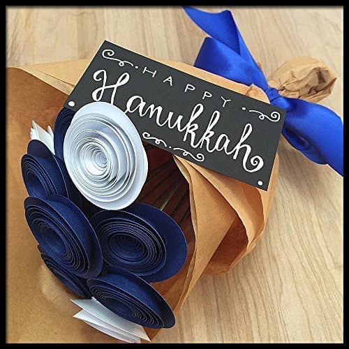 Hanukkah Paper Flower Bouquet, Spiral Flowers
