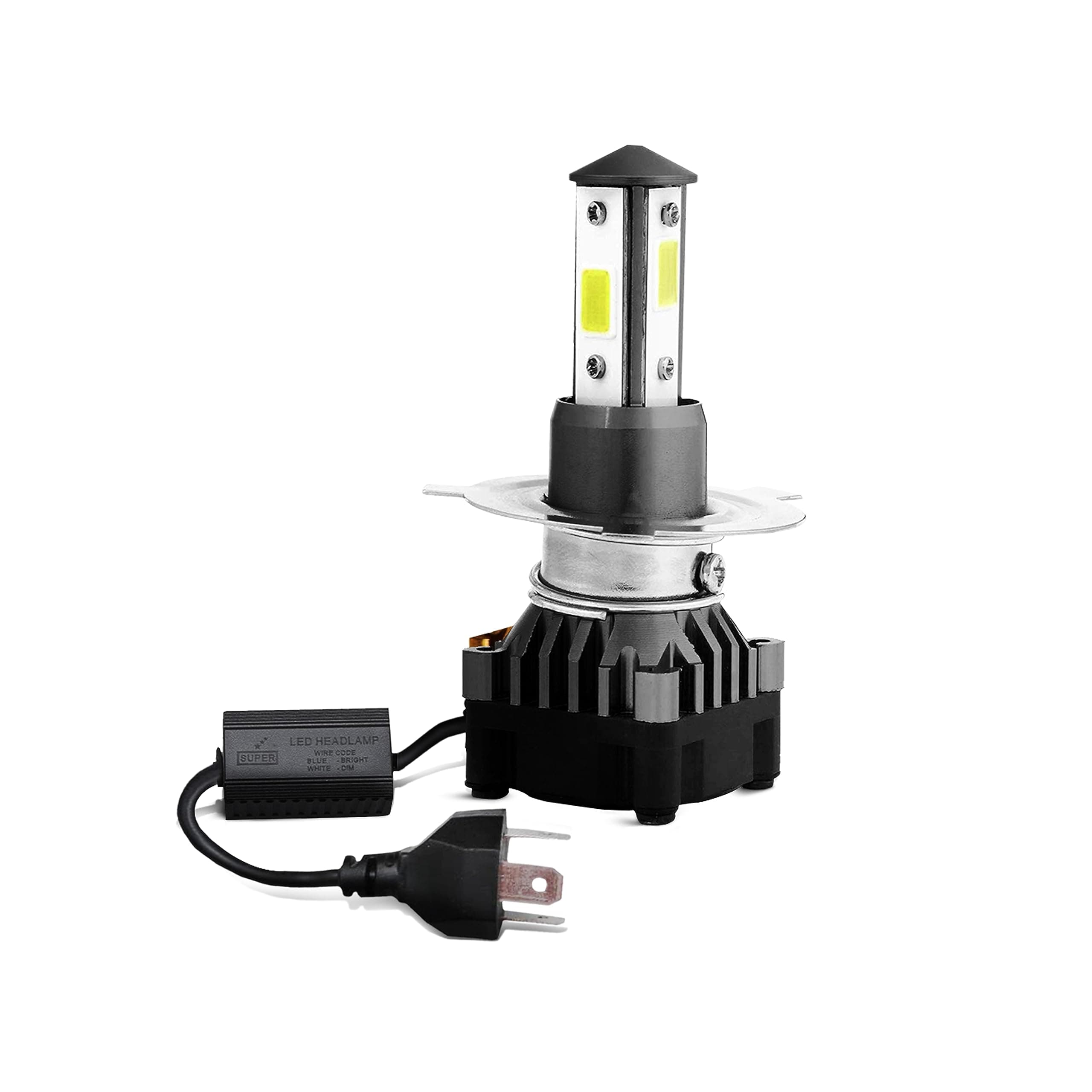 Super HS1 3-Pin LED Headlight Bulb for Bikes & Scooters, 3500 Lumens bright, 6000K Pure White LED headlamp bulb - Pack of 1 | Proudly Made in INDIA | 1 Year Replacement Guarantee