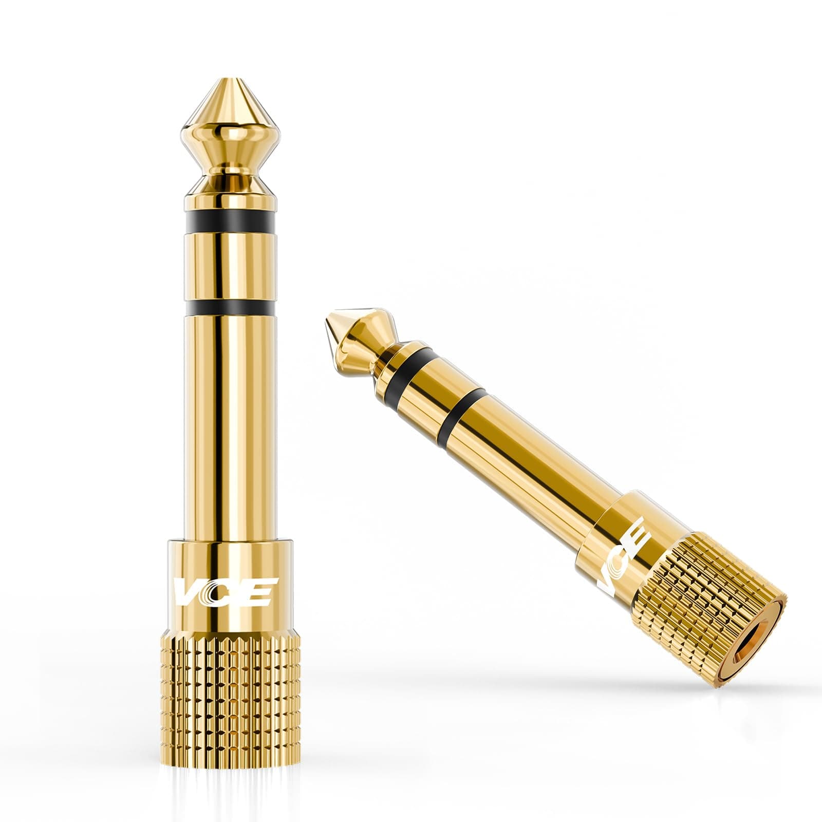 VCE VCE 2-PACK 6.35mm (1/4 inch) to 3.5mm(1/8 inch) Male to Female Stereo Jack Adapter