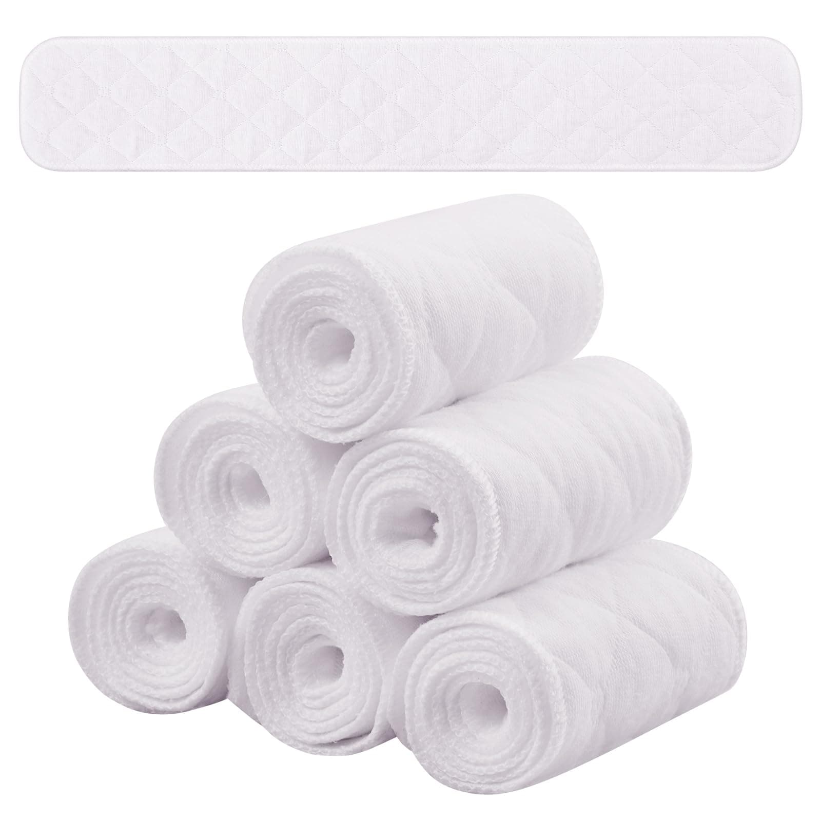 Toulite 6 Pcs Cotton Bra Liner Sweat Wick Rectangle Breathable Soft 3 Layer Under Breast Pads for Women Rash Supplies