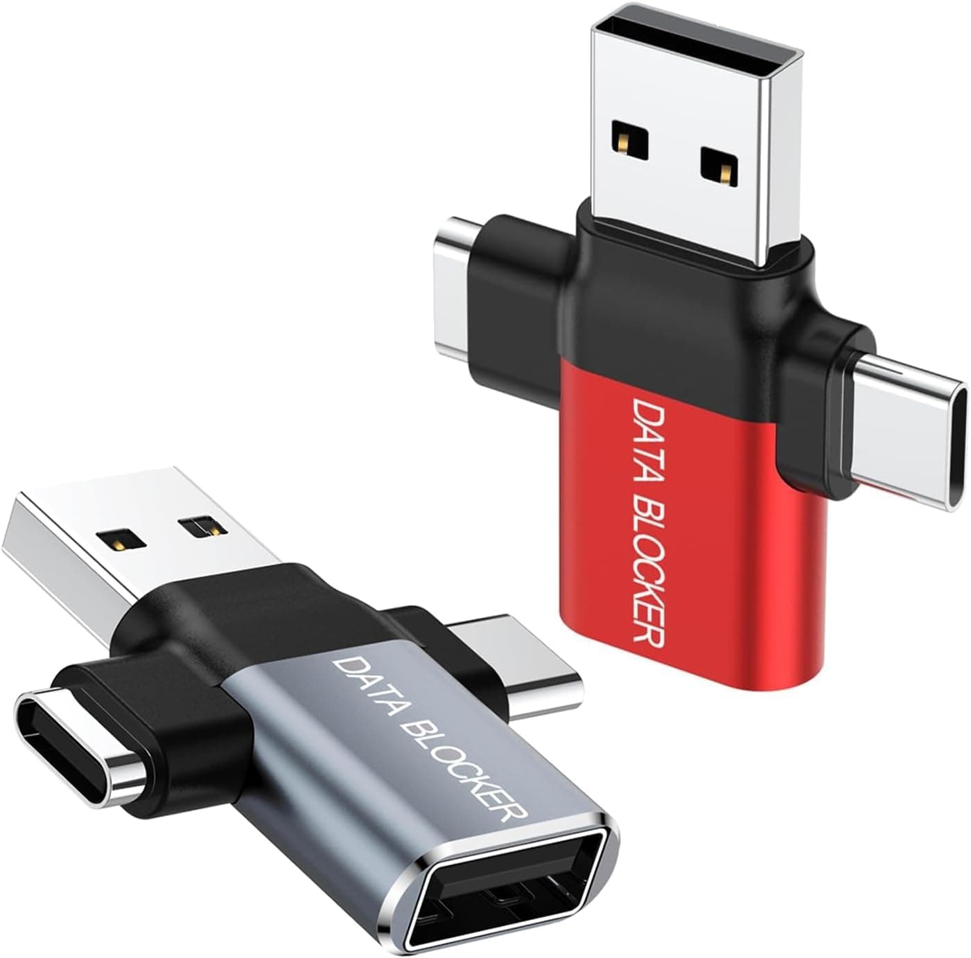 USB Data Blocker -Protect Against Juice Jacking,Hack Proof 100% Guaranteed, Protection from Illegal Downloading, Any Other USB Device Charging, USB- Data Blocker (Red 3-Pack)