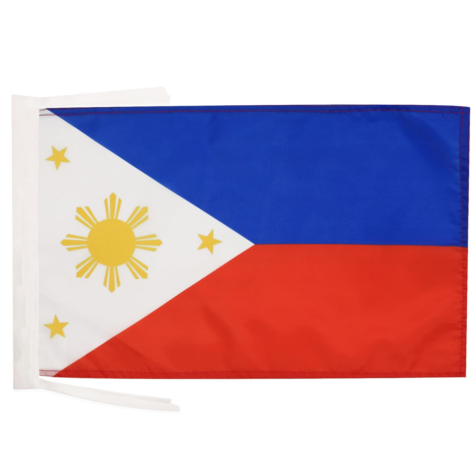 AZ FLAG - Philippines Flag - 18'' x 12'' - 100% Polyester Filipino Small Banner with Two Cords - Fade Resistant - Vivid Colors - 18x12 in - 45x30 Cm