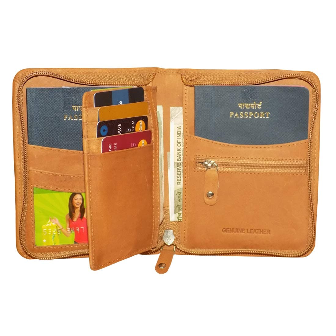 Style Shoes Tan Smart and Stylish Leather Passport Holder