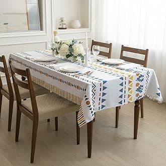 HOMEMONDE Cotton Premium Dining Table Cover 45 x 45 Inches Geometric Printed Table Cloth for 4 Seater, Square Centre Table Cover - (114x114 CM, Multicolor)