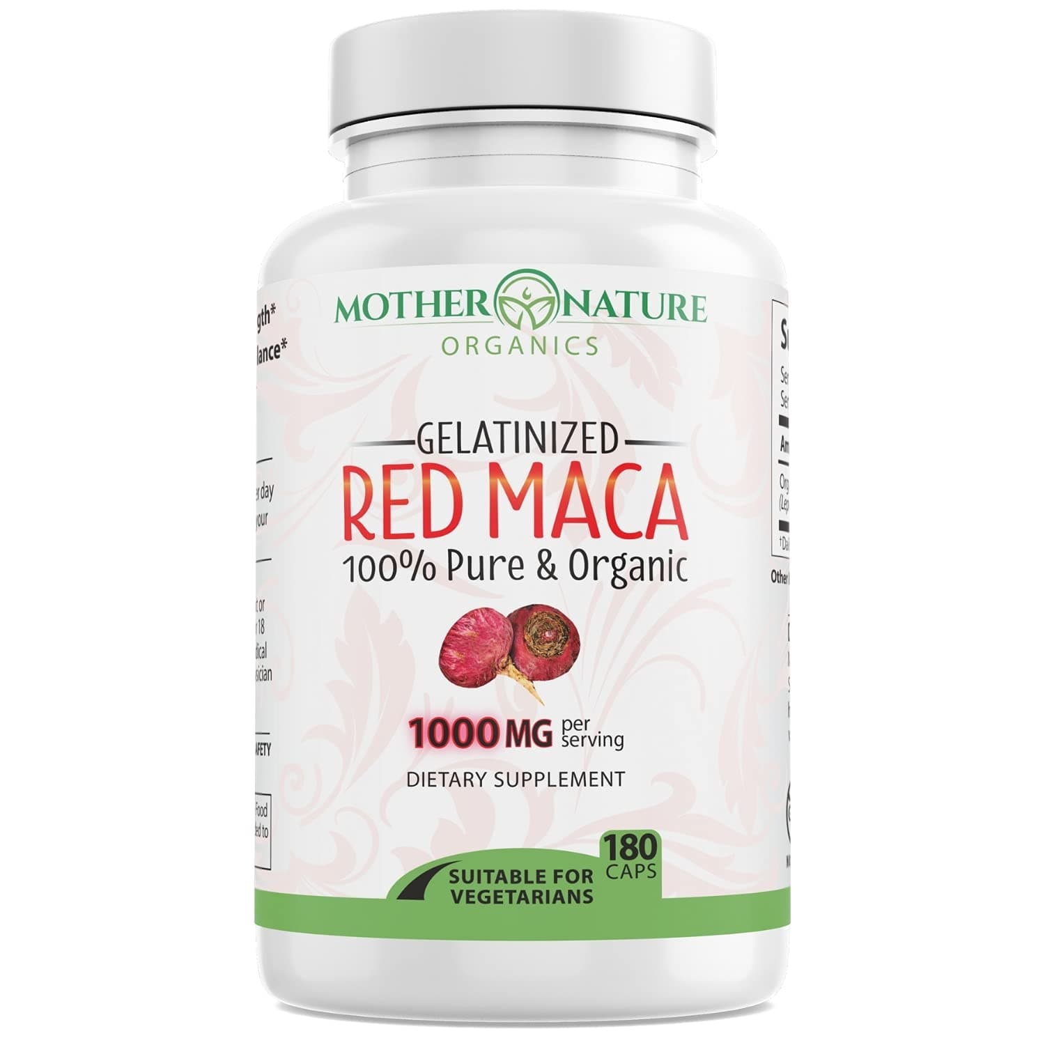 Premium Organic Red Maca Root - 180 Vegan Capsules - from Peruvian Andes - Supports Hormone Balance, Reproductive Health and Energy - Pure, Non-GMO, No Fillers