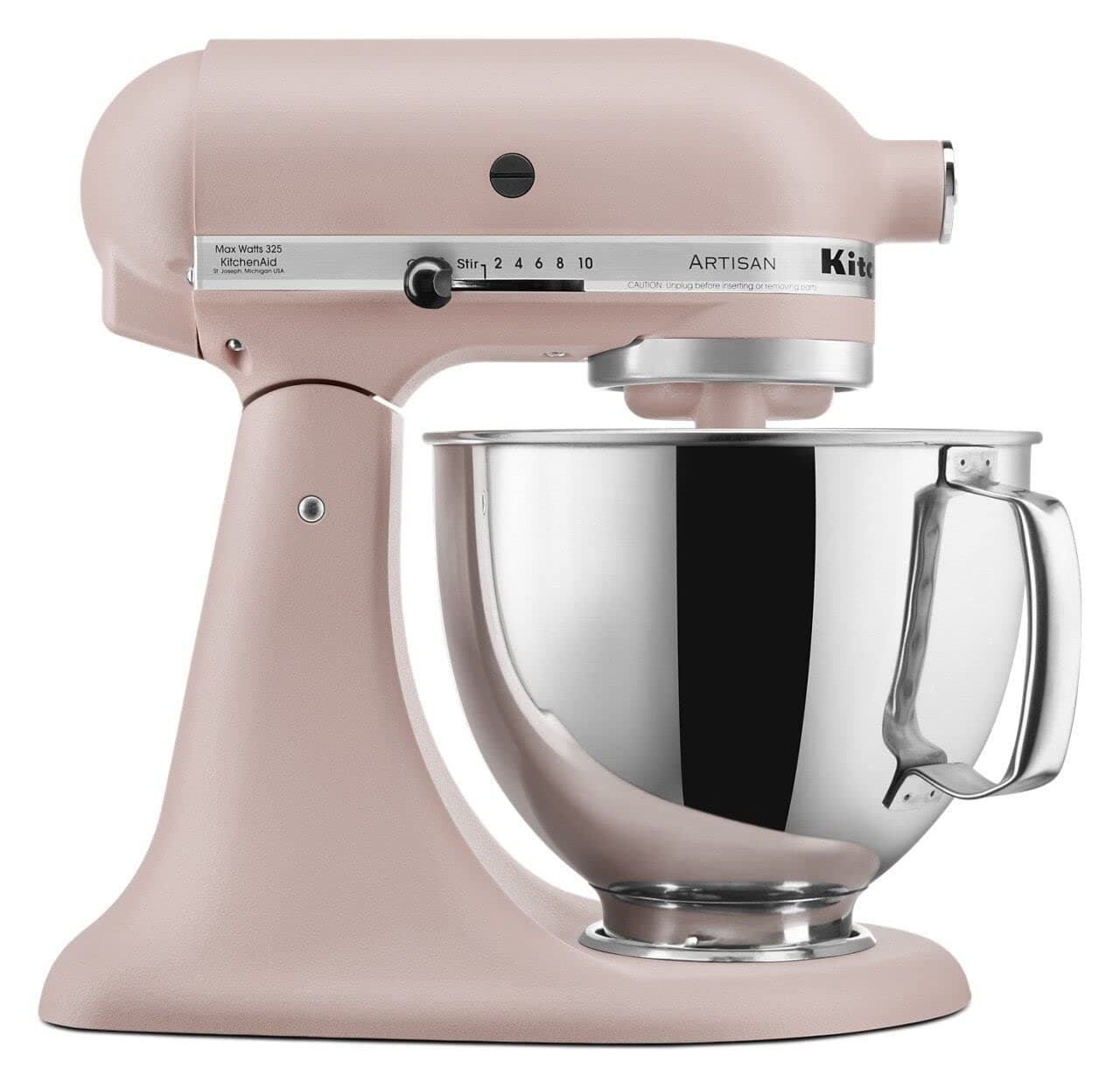 Artisan Series 5 Quart Tilt Head Stand Mixer with Pouring Shield KSM150PS, Feather Pink