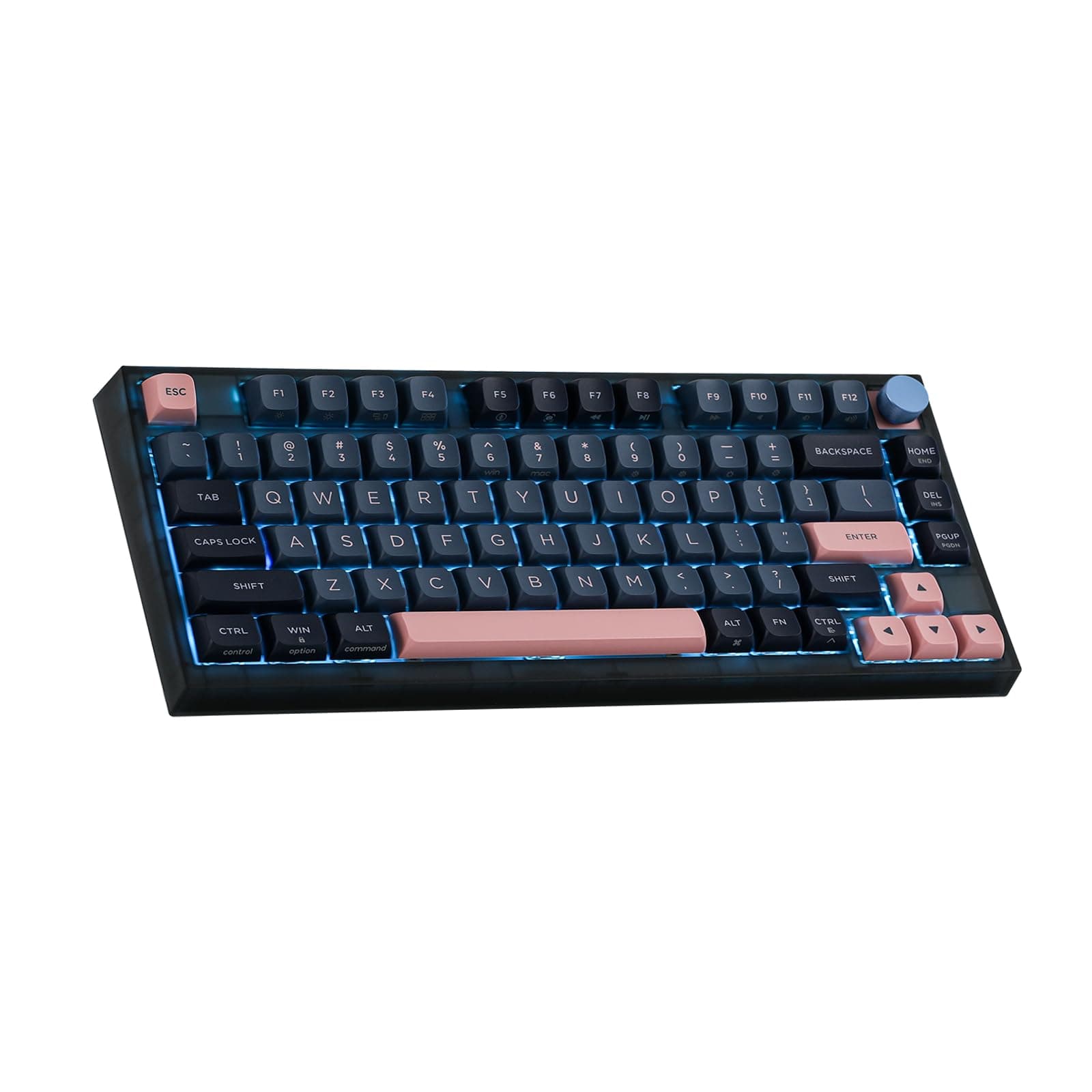 EPOMAKER SKYLOONG GK75 Lite Gasket-like Mount Wired Gaming Keyboard with A Rotary Knob, Hot Swappable Mechanical Keyboard, Programmable Custom Keyboard, for Win/Mac (Blue Pink, Iceberg Optical Yellow)