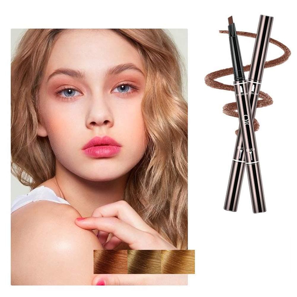 3D Eyebrow Pencil, Long Lasting Non-marking Eyebrow Pencil Brow with Brush for Girls 2 PACK