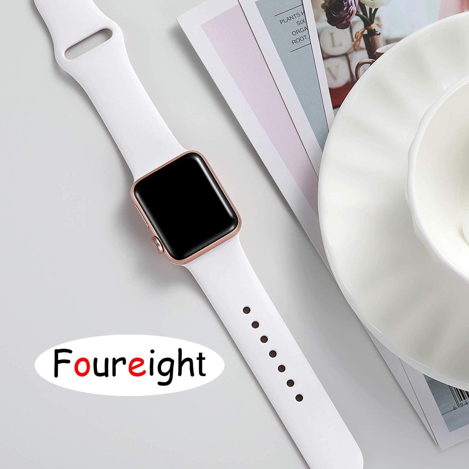 Foureight for Watch Band, Foureight Durable Soft Silicone for Watch Strap Replacement Sport Band for Watch Band Series 4 Series 3 Series 2 Series 1 Sport, Edition (Olive green, 40mm(38mm) S/M)