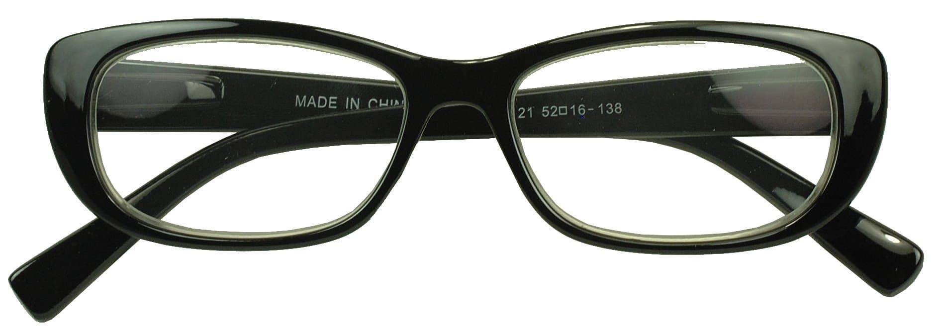 Sunglass Stop - Womens Oval Bold Cat Eye Magnification Optical Reading Readers Prescription Glasses (Black , +2.25)