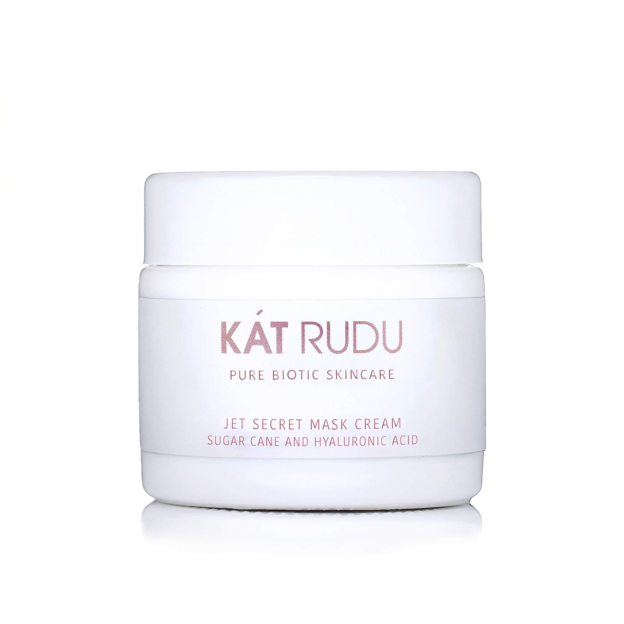 Kat Rudu Jet Secret Mask Cream, Hydrating Face Moisturizer with Hyaluronic Acid and Vitamin C, Collagen Boosting, For Acne Prone, Oily Skin, Vegan, Cruelty Free, 2 fl oz