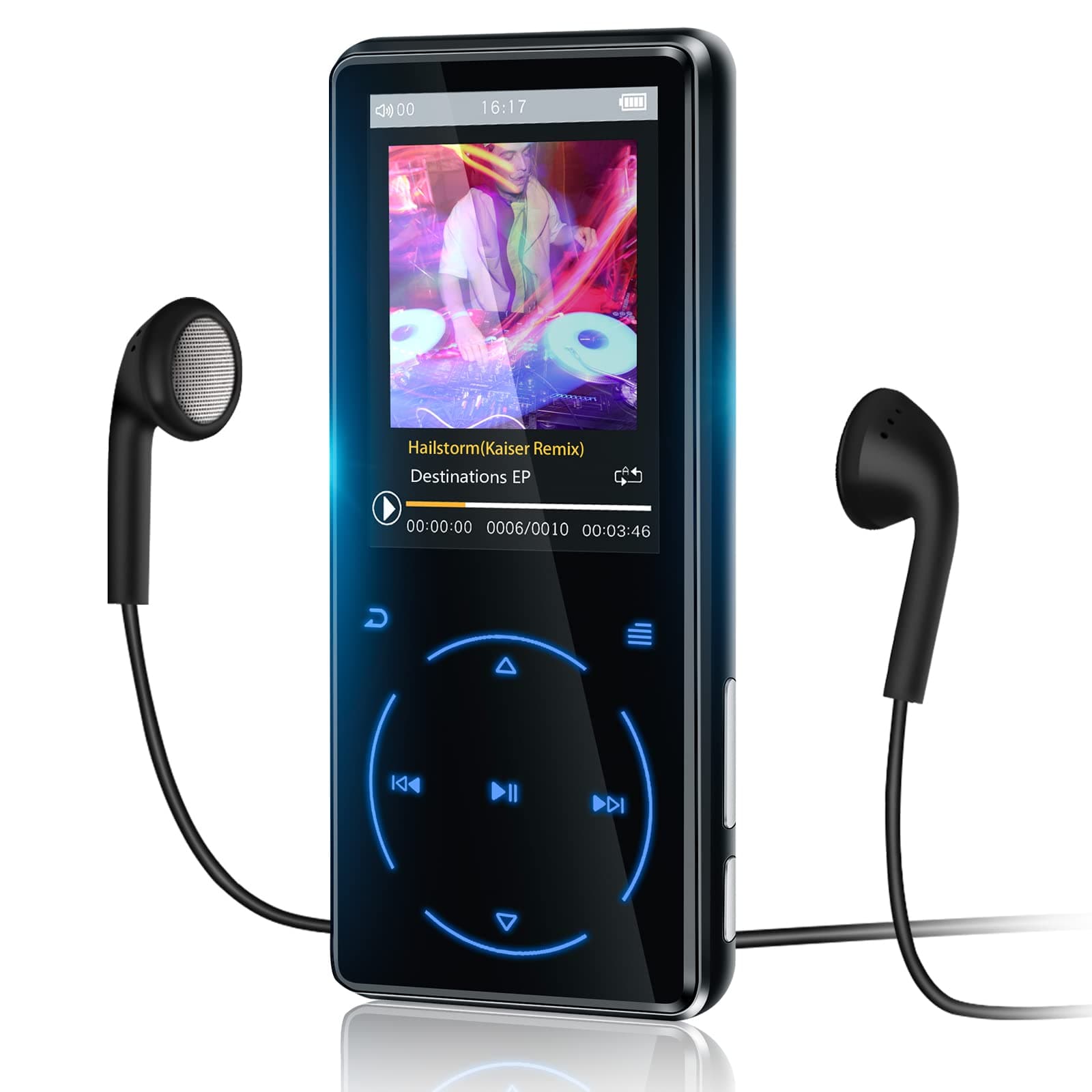 MP3 Player, 16GB MP3 Player with Bluetooth 4.0, Portable HiFi Lossless Sound MP3 Music Player with FM Radio Voice Recorder E-Book 2.4'' Screen, Support up to 128GB (Headphone, Sport Armband Included), Black (8541721342)
